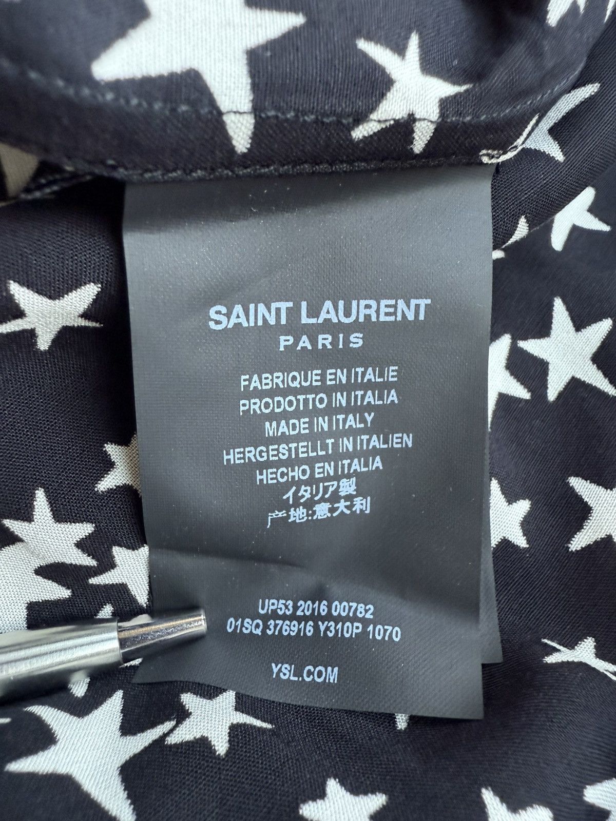 Saint Laurent Paris FW16 Saint Laurent black white star shirt 41 BNWT Hedi grail Size US L / EU 52-54 / 3 - 23 Thumbnail