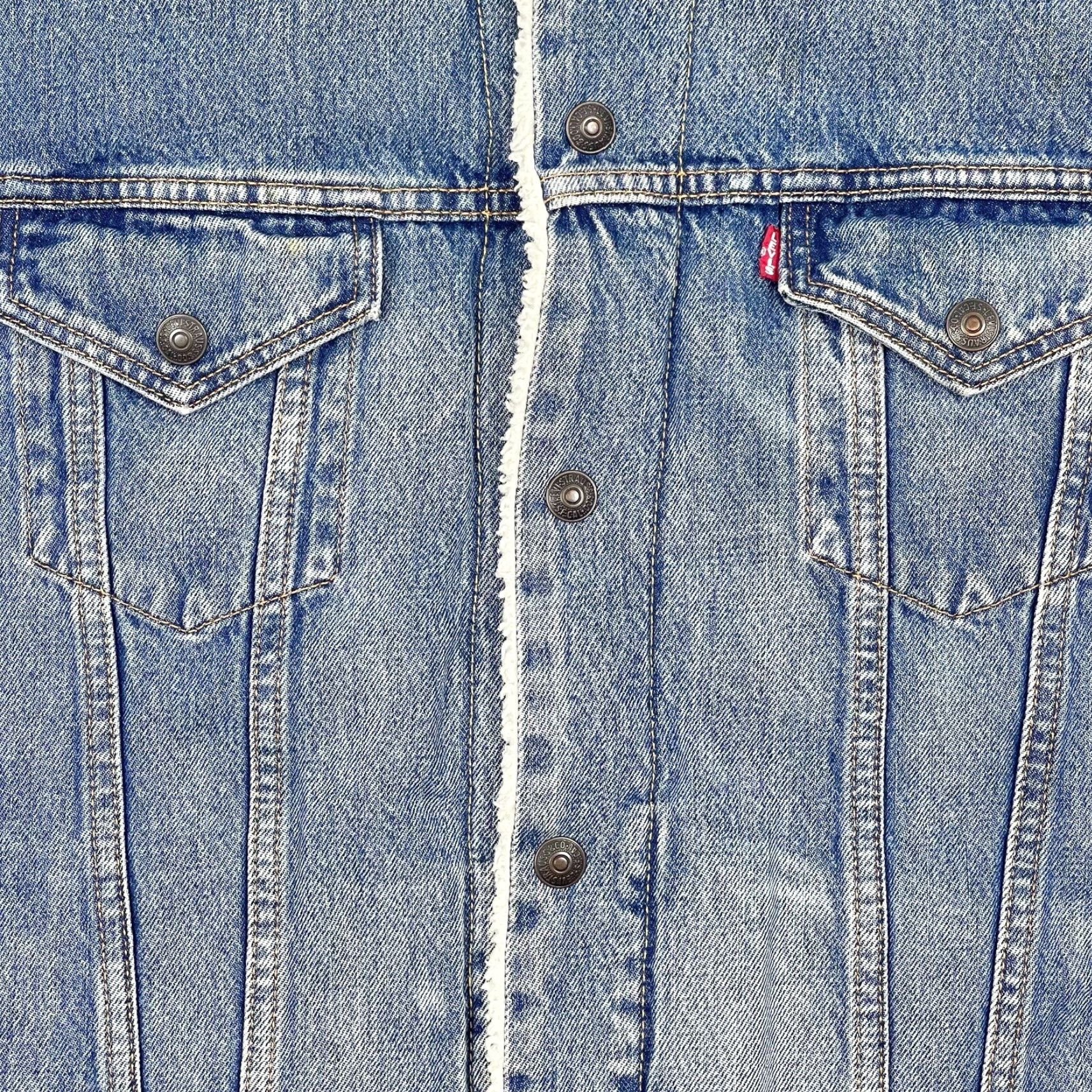 Levi's Levi's Premium Trucker Jacket Light Blue Denim Sherpa Lined Men's Large Size US 33 - 3 Thumbnail
