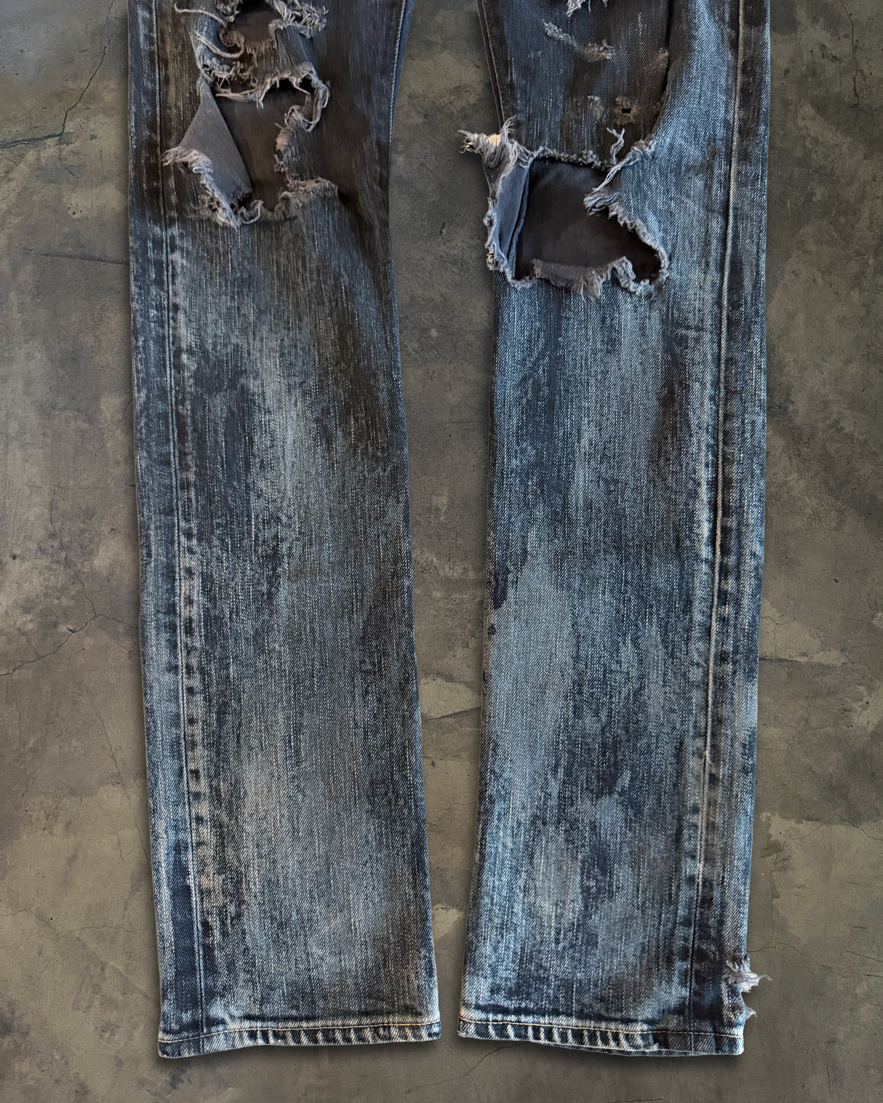 Saint Laurent Paris SAINT LAURENT FW2014 RUNWAY OIL STAIN JEANS Size US 29 - 3 Thumbnail