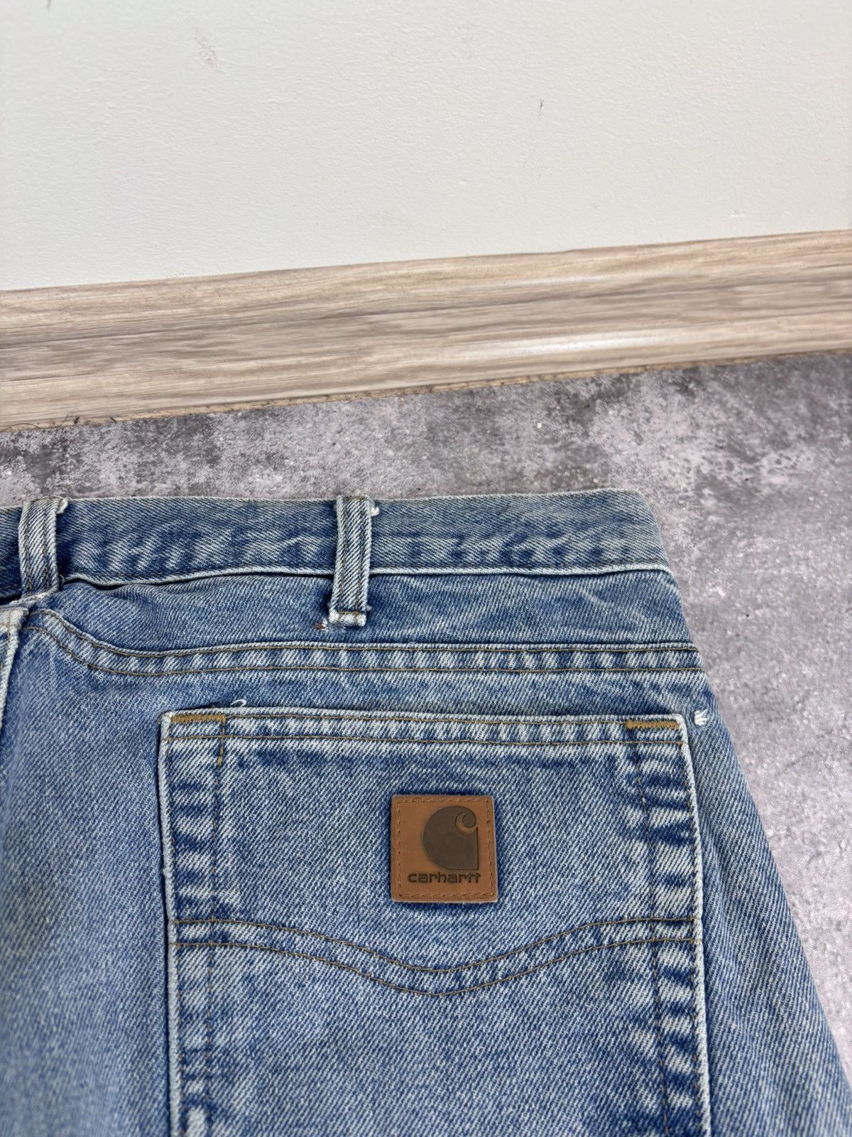 Carhartt Carhartt Men’s Denim Jeans Faded Blue USA Workwear B18 DST Size US 34 / EU 50 - 7 Thumbnail