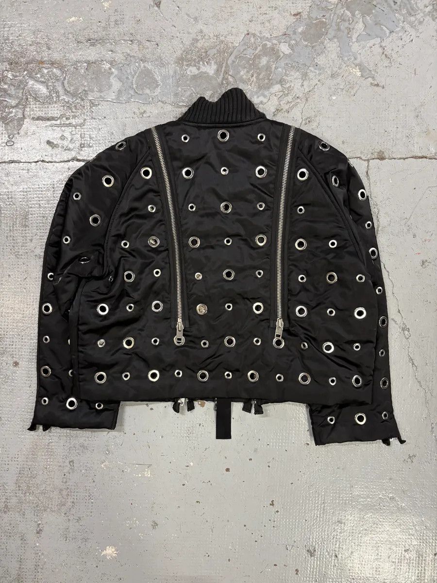 Diesel 2010s Diesel Black Nylon Eyelet Studded Bomber Jacket Size US S / EU 44-46 / 1 - 6 Thumbnail