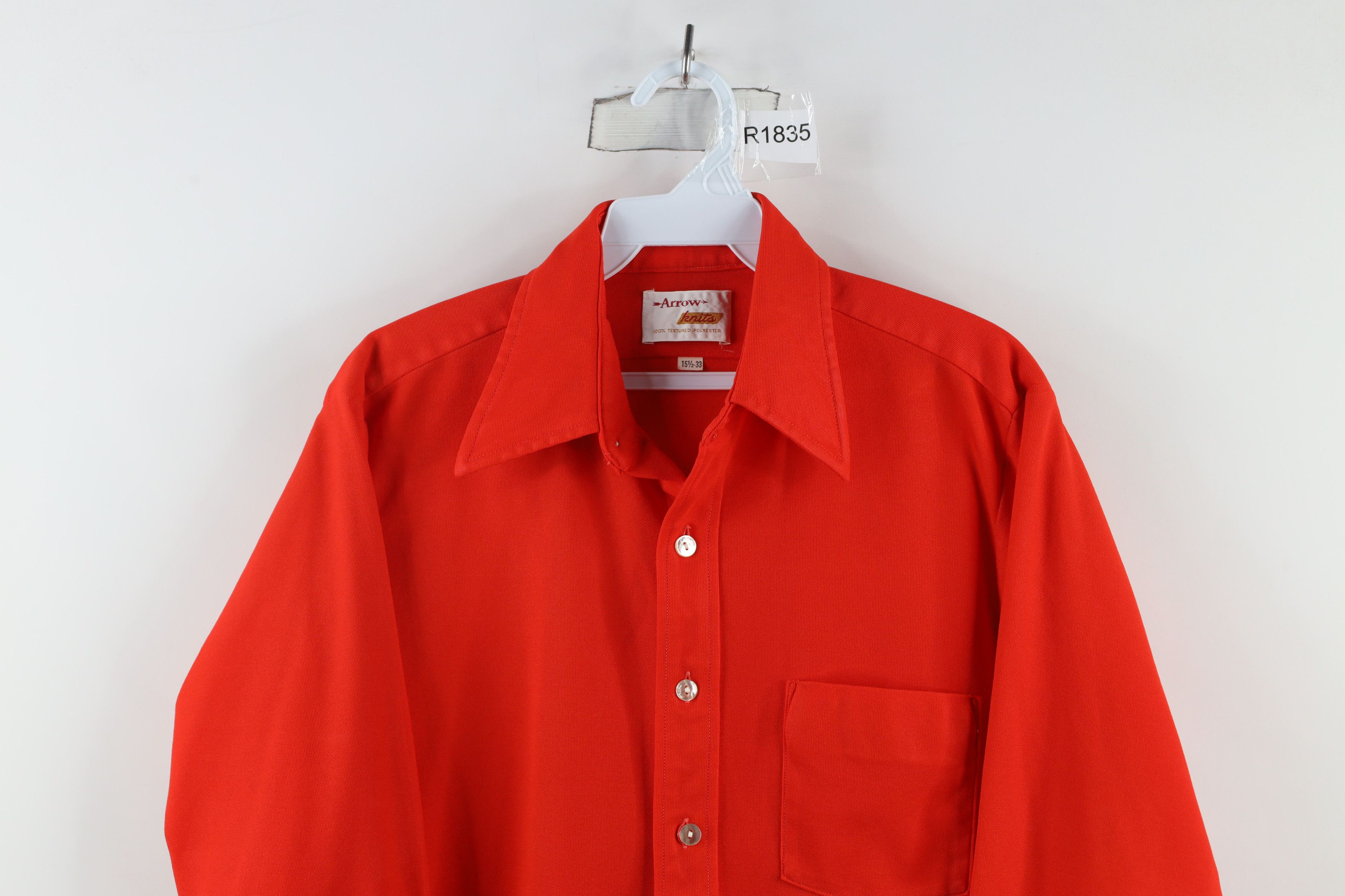 Vintage Vintage 60s 70s Streetwear Collared Button Shirt Red USA Size US M / EU 48-50 / 2 - 2 Thumbnail