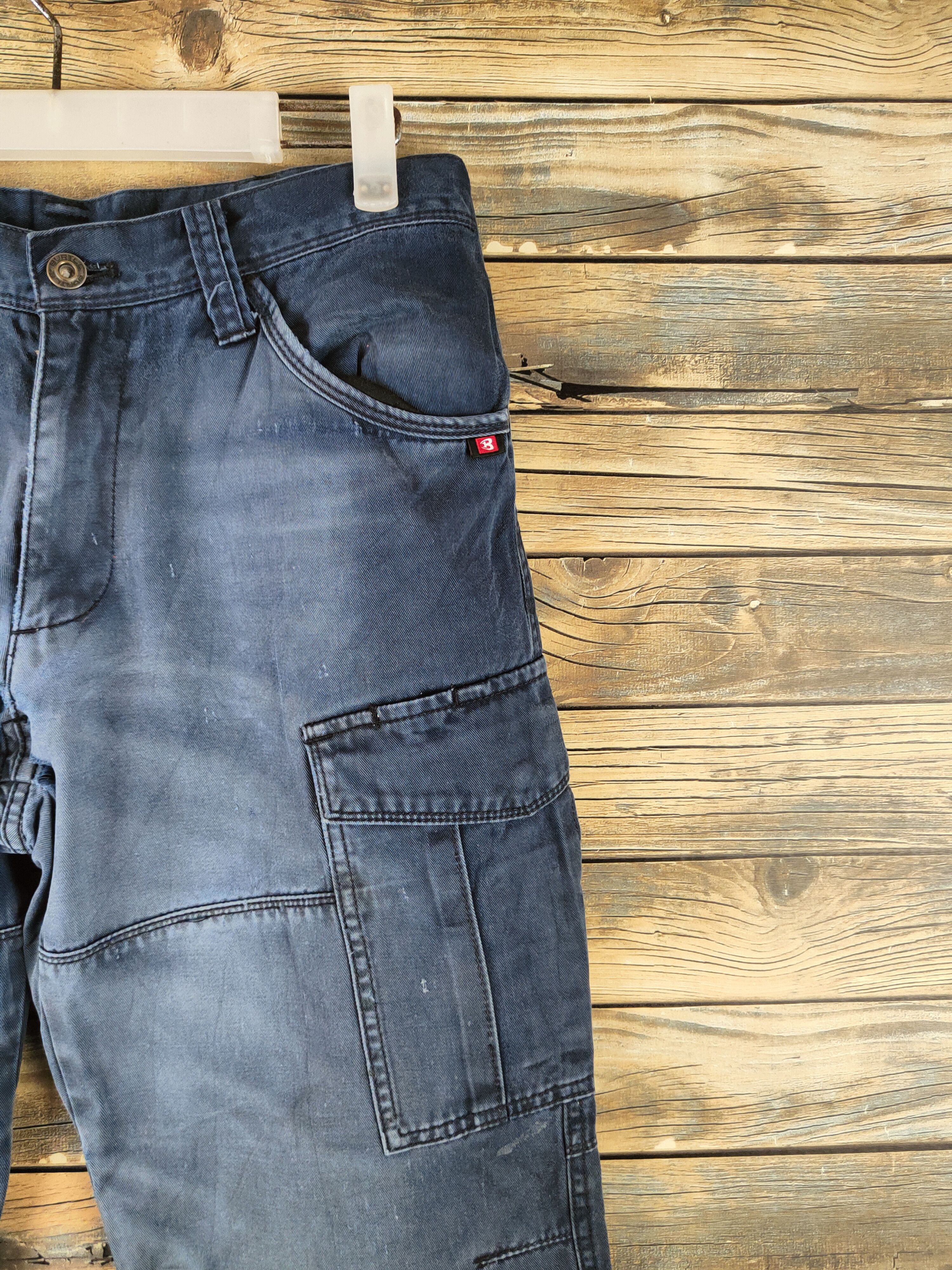 Japanese Brand DL Burtle Dark Blue Multipocket Cargo Pants #46-357 Size US 30 / EU 46 - 7 Thumbnail