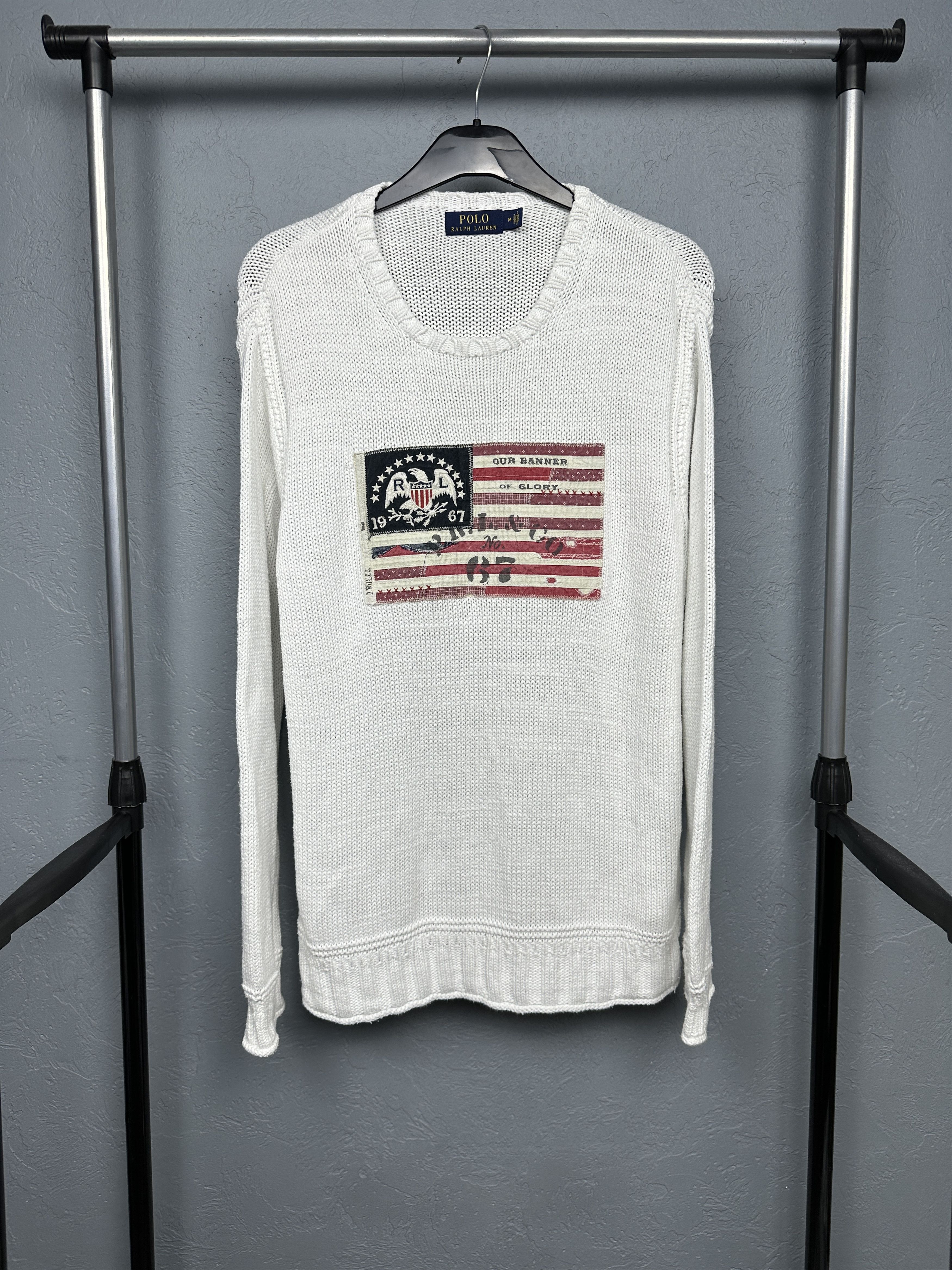 Polo Ralph Lauren USA Flag Mens Knit Sweater