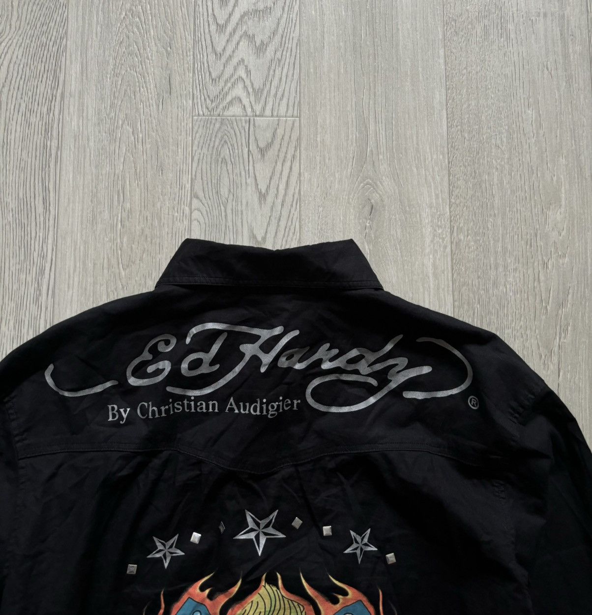 Christian Audigier × Ed Hardy × Vintage Vintage Ed Hardy Christian Audigier Printed Shirt Crunk Rock Size US M / EU 48-50 / 2 - 3 Thumbnail