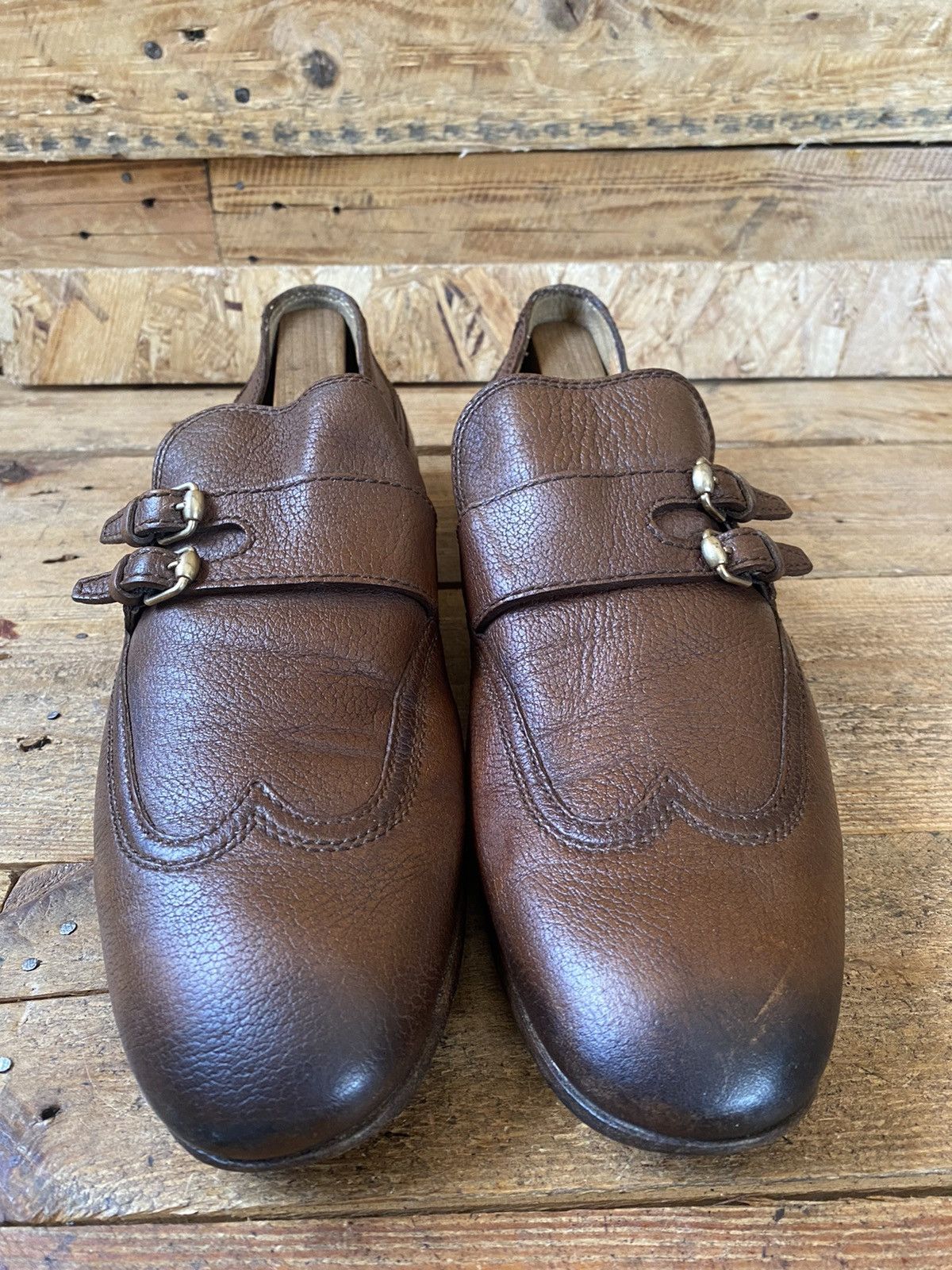 Gucci Gucci brown double monk strap brown leather shoes uk10,sz44 Size US 11 / EU 44 - 5 Thumbnail