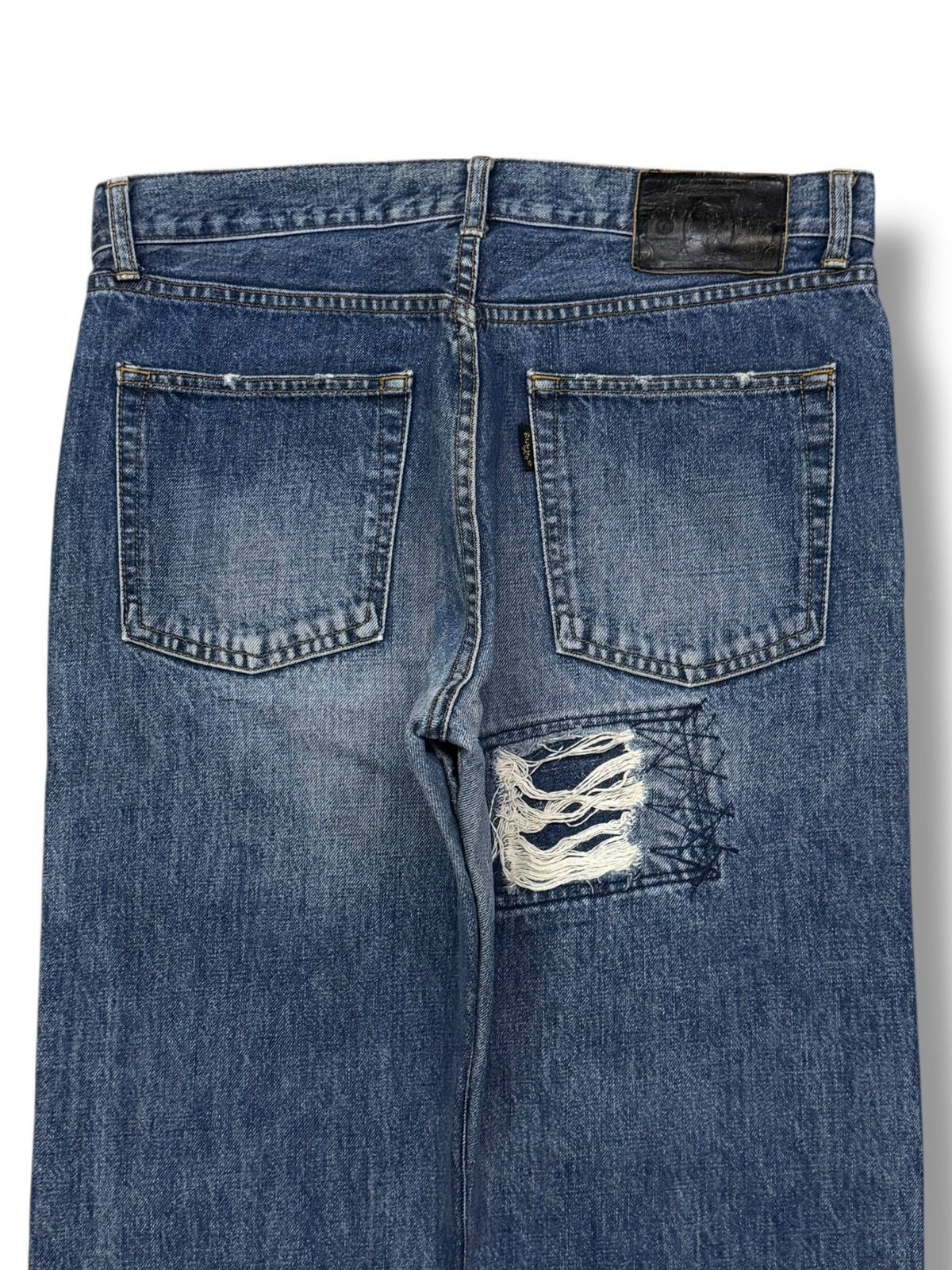 Beams Plus Vintage BEAMS Tokyo Distressed Patchwork Denim Jeans Japan Size US 34 / EU 50 - 5 Thumbnail
