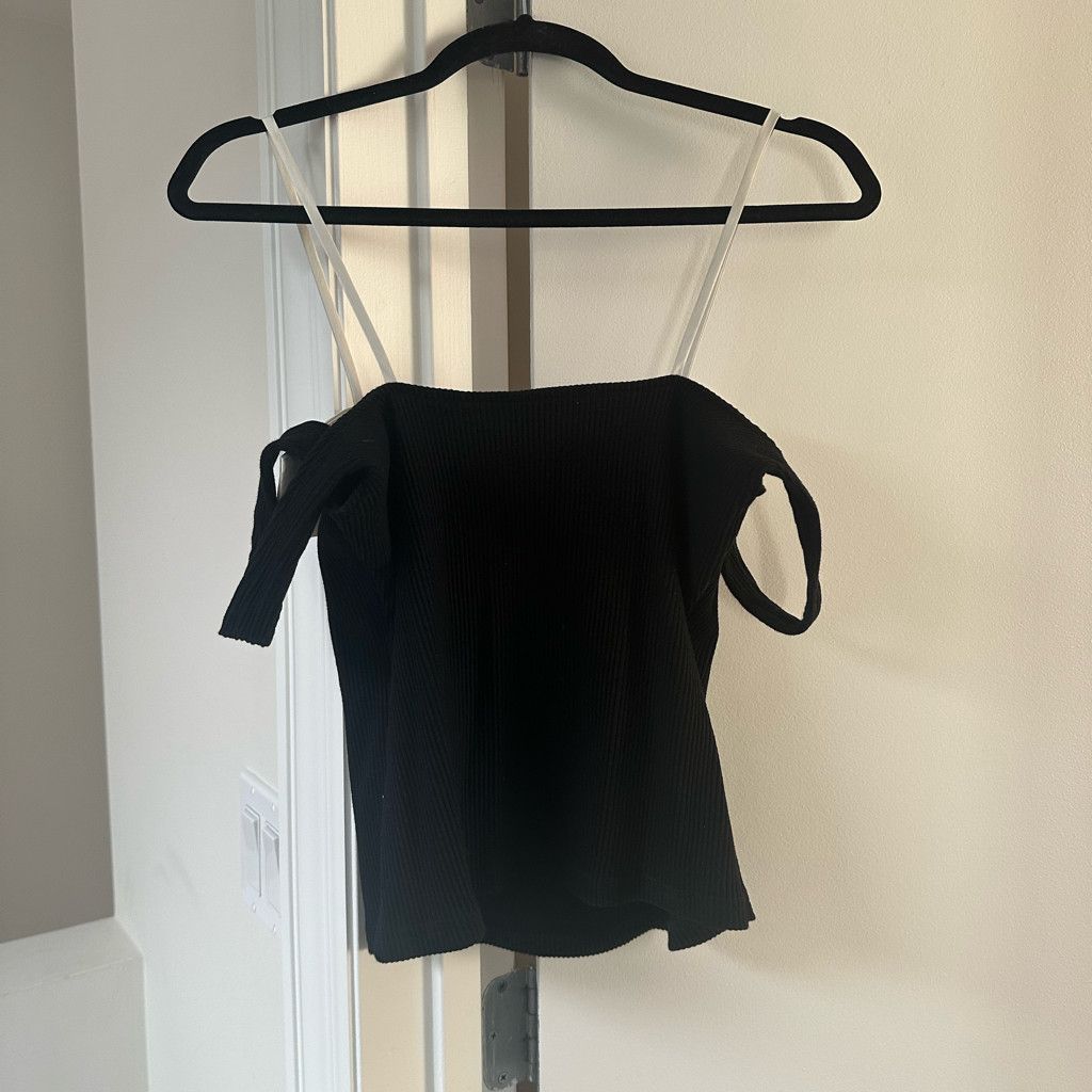 Zara 100% Cotton Satin Bow Tie Tank Top Size S / US 4 / IT 40 - 7 Thumbnail