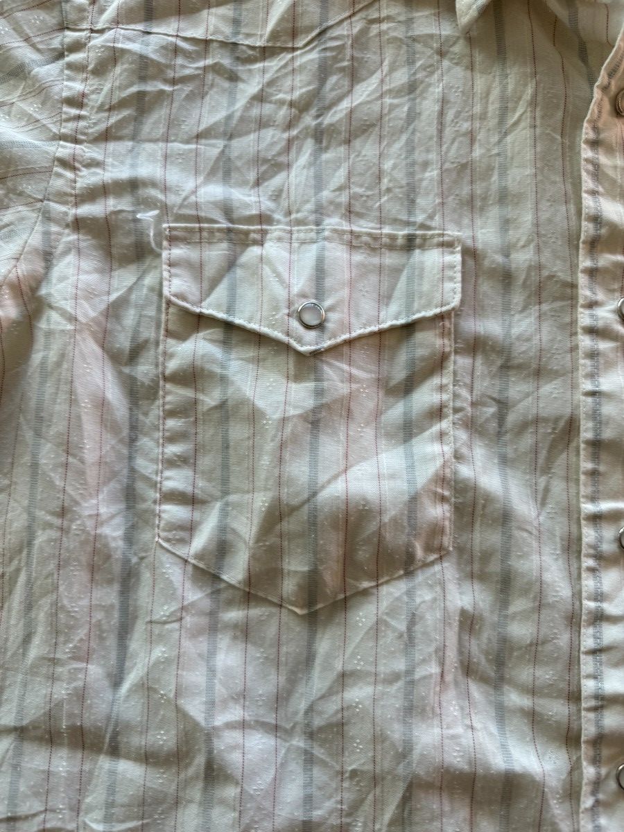 Vintage × Wrangler Vintage Wrangle Cowboy Cut Pearl Snap Long Tail Button Up Size US XL / EU 56 / 4 - 7 Thumbnail