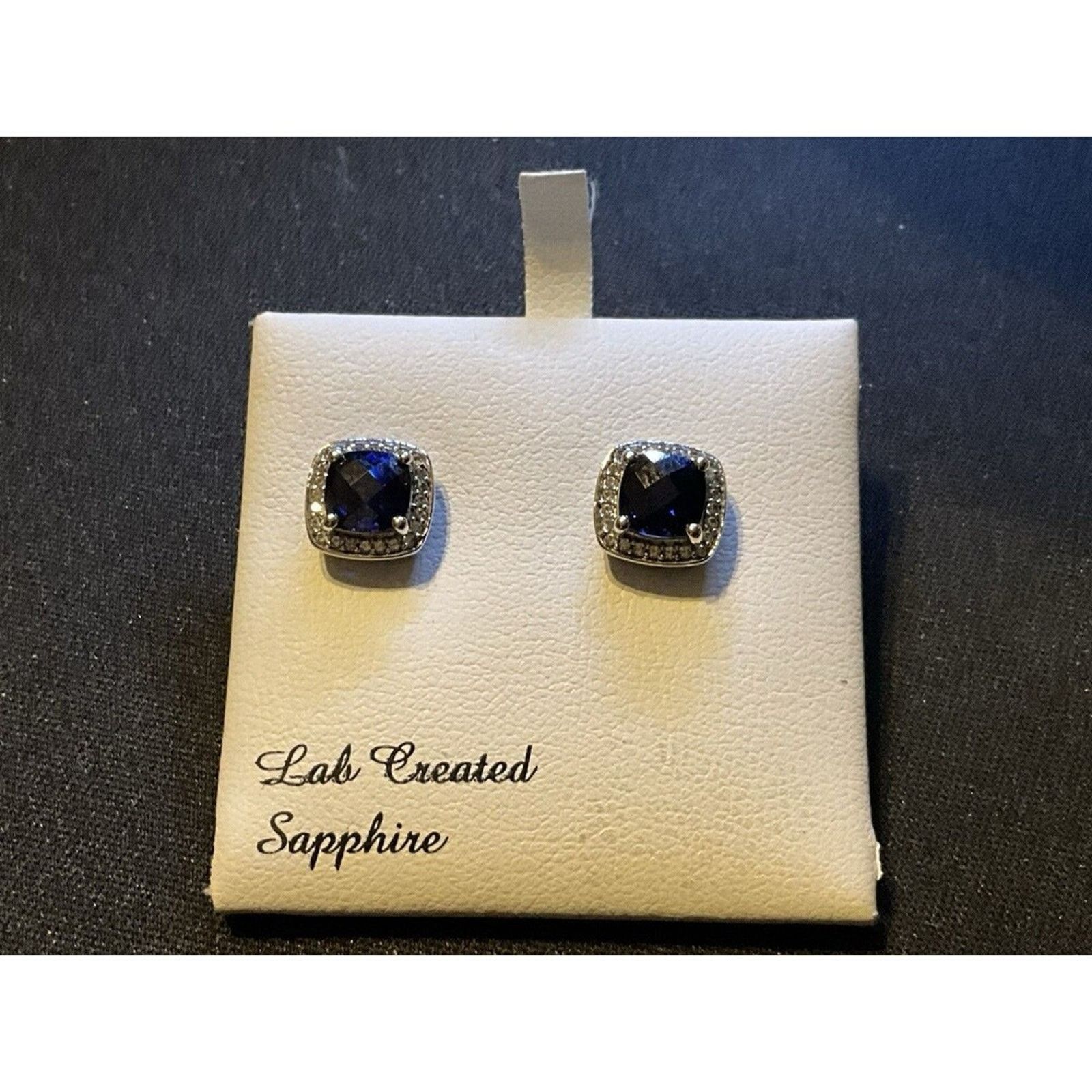 Kohl's Sapphire Earrings, Lab Created, Sterling Silver Size ONE SIZE - 1 Thumbnail