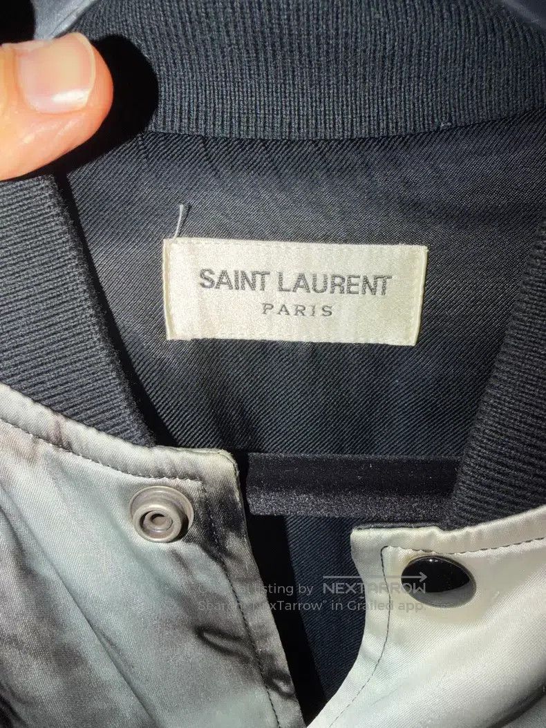 Saint Laurent Paris Saint Laurent Paris Black and White Tie-Dye Ink Silk Jacke Size US S / EU 44-46 / 1 - 3 Thumbnail
