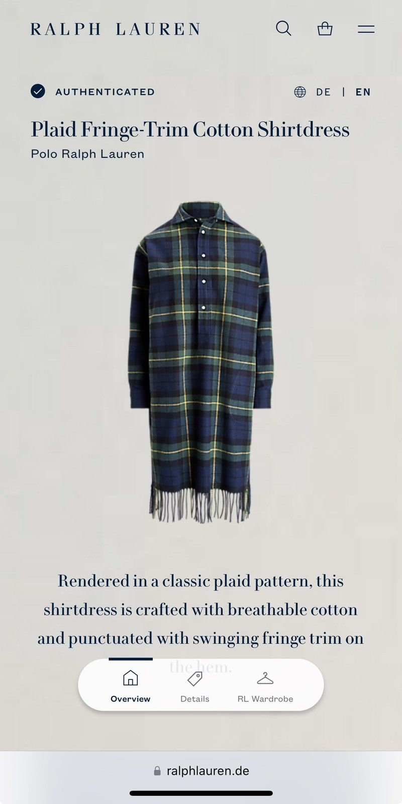 Polo Ralph Lauren × RRL Ralph Lauren 🔥Women’s Polo Ralph Lauren Plaid Cotton Shirdress RRP: 380$ Size S / US 4 / IT 40 - 12 Thumbnail