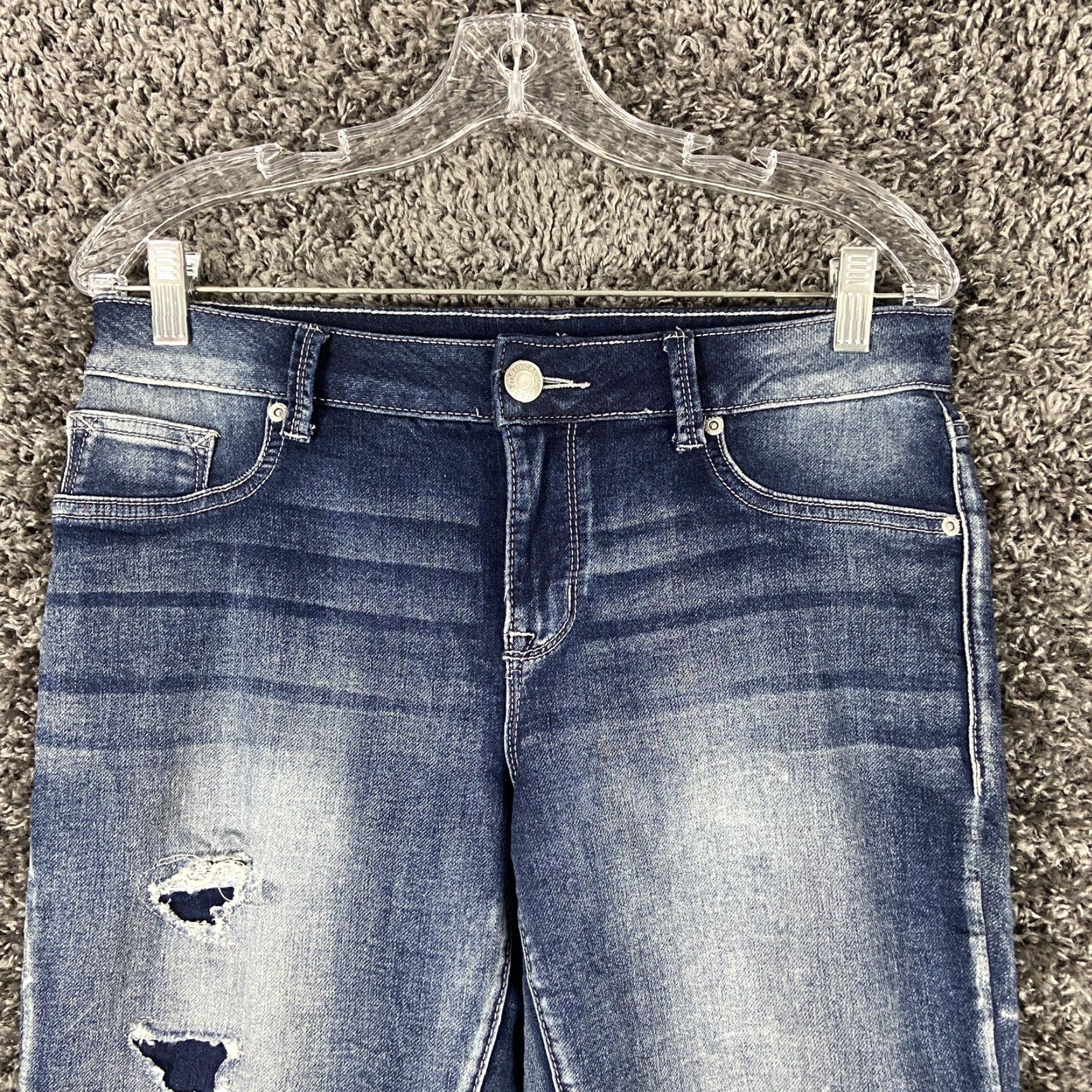 Vintage Maurices Jeans Skinny Distressed Blue Medium Women M Regular Size 32" / US 10 / IT 46 - 3 Thumbnail