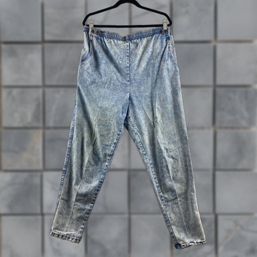 Vintage VINTAGE High Rise Acid Wash Jeans Womens 16 C Sport Button Flap Paper Tag USA 80s Size 38" / US 16 / IT 52 - 1 Thumbnail