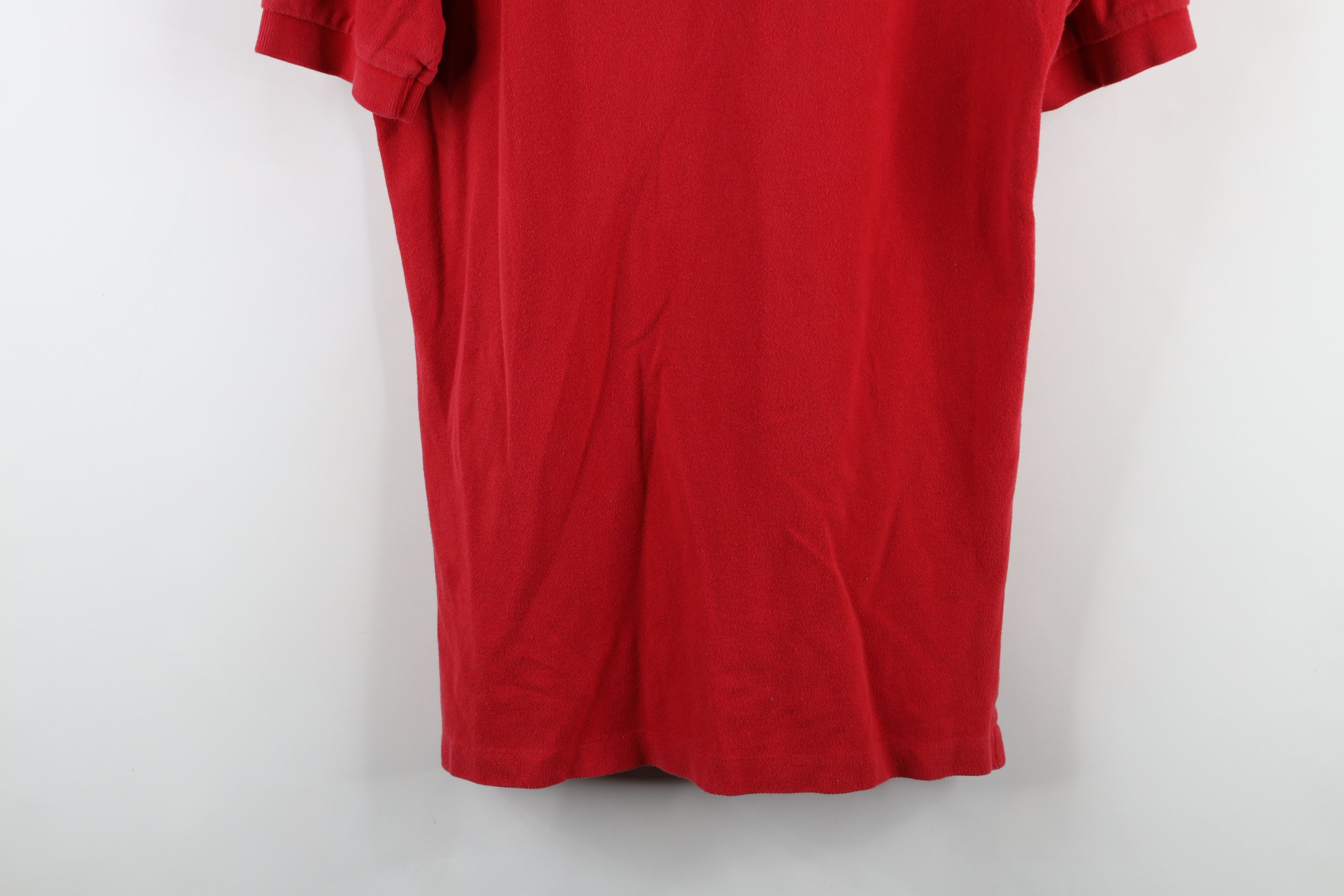 Ralph Lauren × Vintage Vintage 90s Ralph Lauren Pique Cotton Knit Polo Shirt Red Size US S / EU 44-46 / 1 - 12 Thumbnail