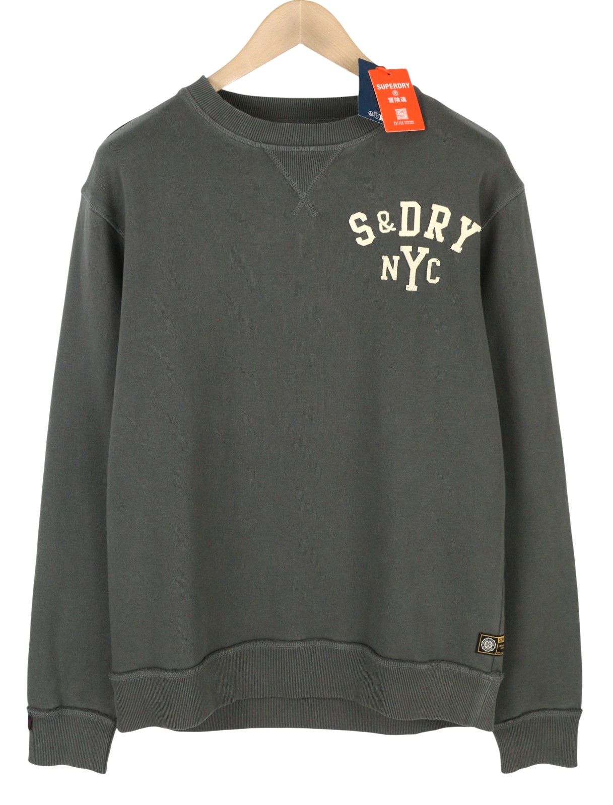 Superdry VINTAGE ATHLETIC M Grey Logo Cotton Pullover 87120 Size US M / EU 48-50 / 2 - 1 Thumbnail