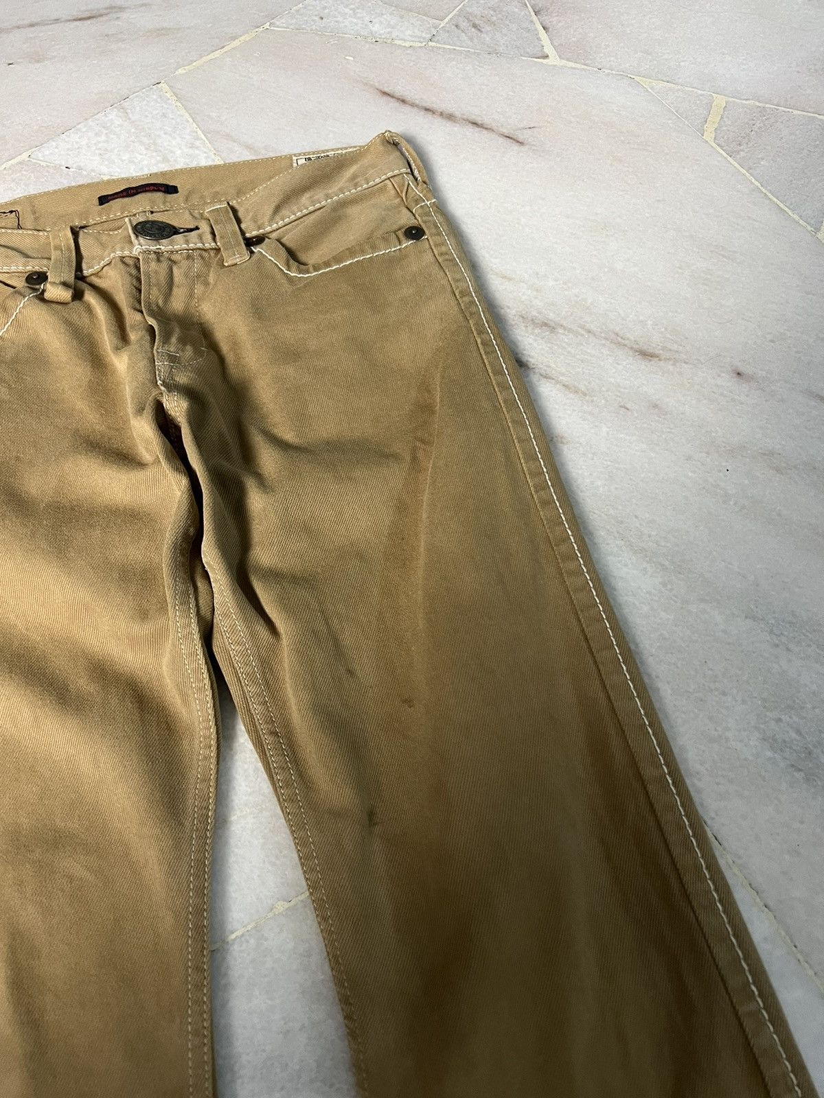 If Six Was Nine × Japanese Brand × Le Grande Bleu (L.G.B.) 💥FLARE💥 VINTAGE BLUE WAY DISTRESSED FLARE JEANS VERY RARE Size US 30 / EU 46 - 6 Thumbnail