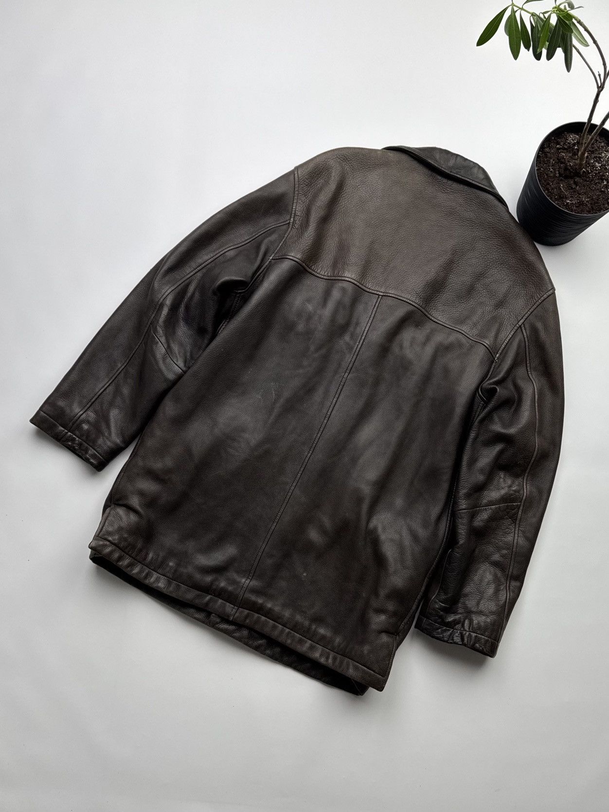 Hugo Boss Hugo Boss Vintage Leather Coat (75) Size US L / EU 52-54 / 3 - 18 Thumbnail