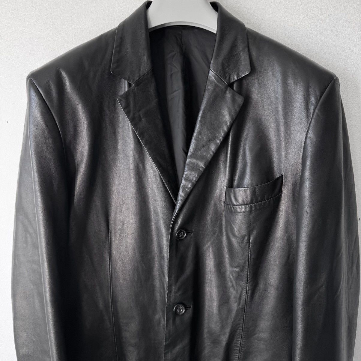 Jil Sander Jil Sander 2000’s Black Lamb Leather Blazer Jacket Size US M / EU 48-50 / 2 - 2 Thumbnail