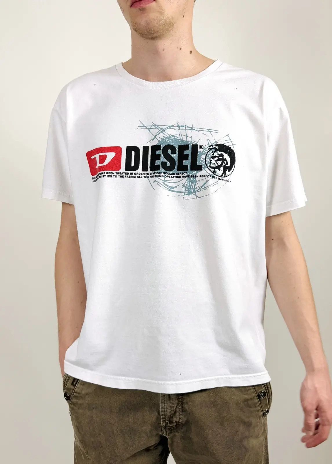 Diesel Vintage Diesel Big Logo Boxy Fit Print Tee T-Shirt Size US L / EU 52-54 / 3 - 1 Thumbnail