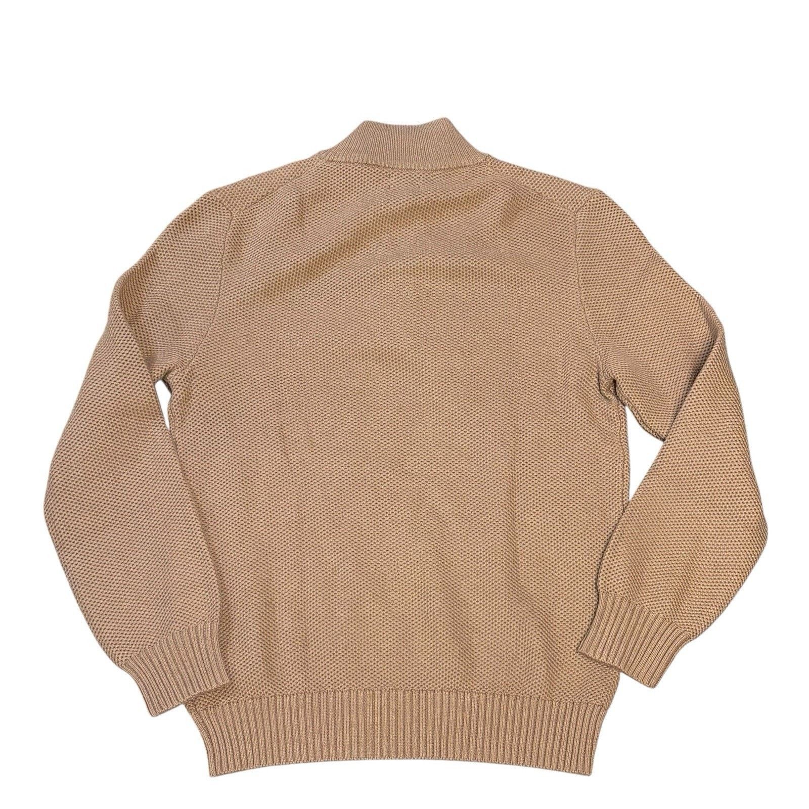 J.Crew J. Crew 1/4 Zip Cotton Textured Tan Sweater Men's Medium NEW Size US M / EU 48-50 / 2 - 7 Thumbnail