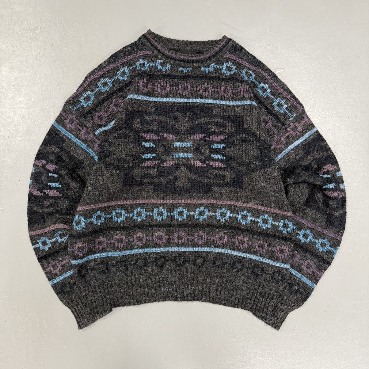 Vintage 90s Pattern Sweater Size US XL / EU 56 / 4 - 1 Thumbnail