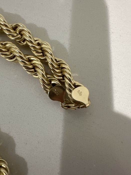 10k Solid Gold 8mm 10k gold chain with 10k centenario pendant 24 inch ...