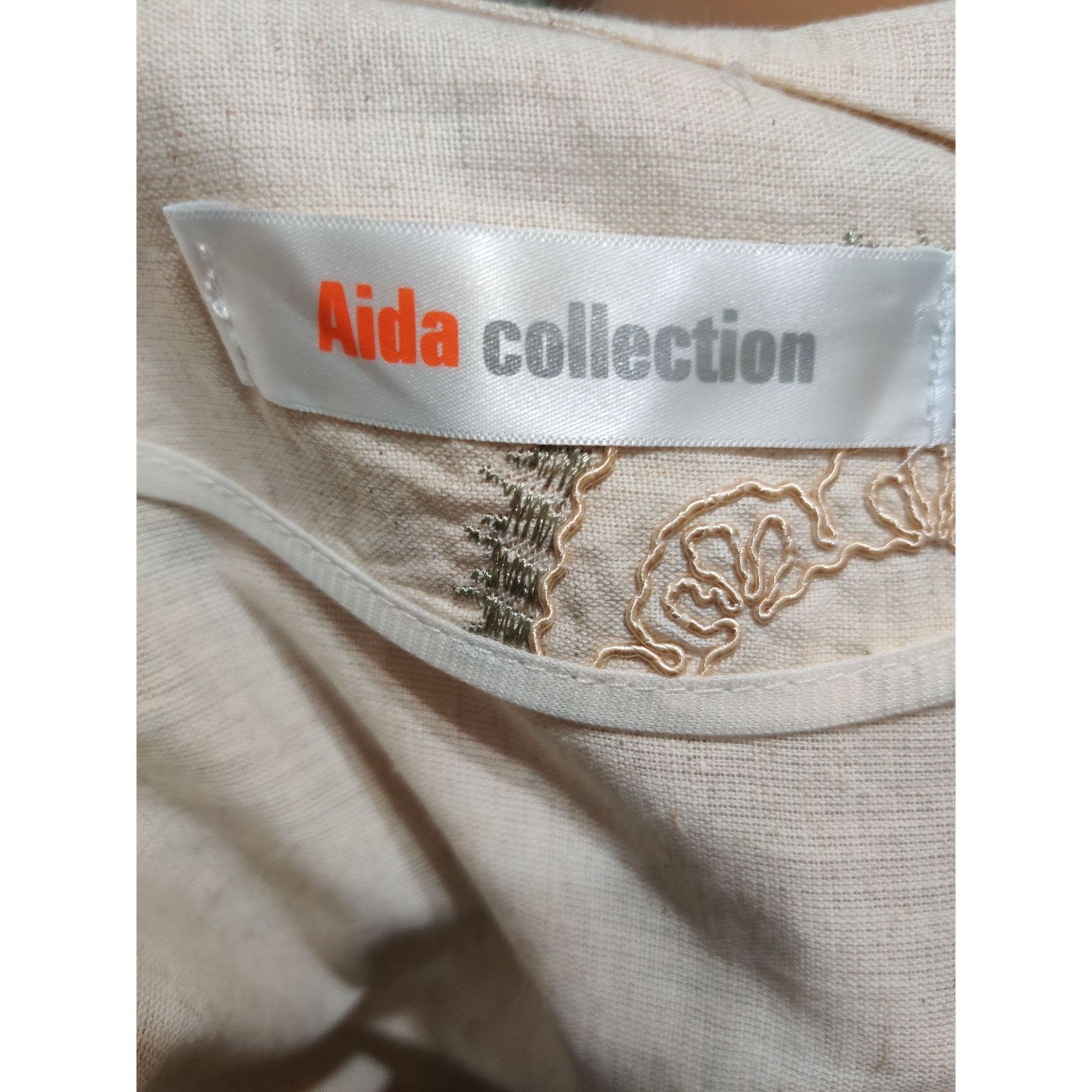 Other Womens L Jacket Boho Embroidered Fringe Cream Green Open Fro Size L / US 10 / IT 46 - 8 Thumbnail