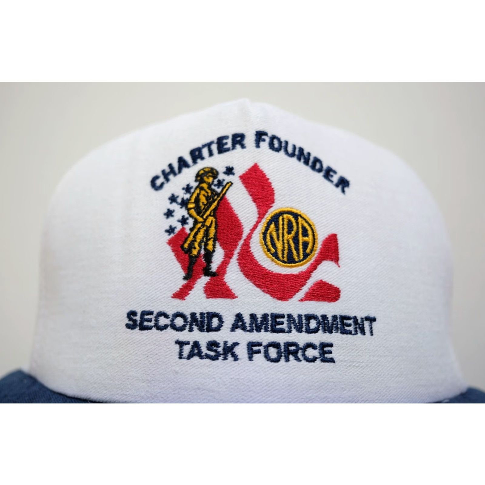 Vintage VINTAGE NRA VTG 90s NATIONAL RIFLE ASSOC SECOND AMENDMENT FLAG SNAPBACK HAT CAP ONE SIZE White Mens Snapback USA 90s Theme Adjustable Size ONE SIZE - 6 Thumbnail