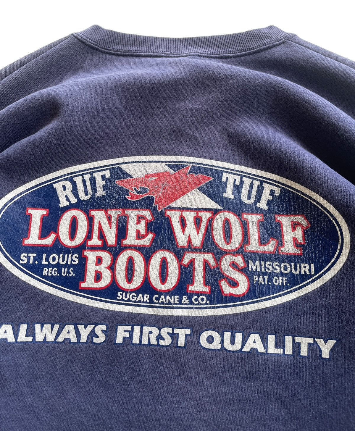 Vintage Vintage 90s Lone Wolf Sugar Cane Sunfaded Sweatshirt Size US L / EU 52-54 / 3 - 5 Thumbnail