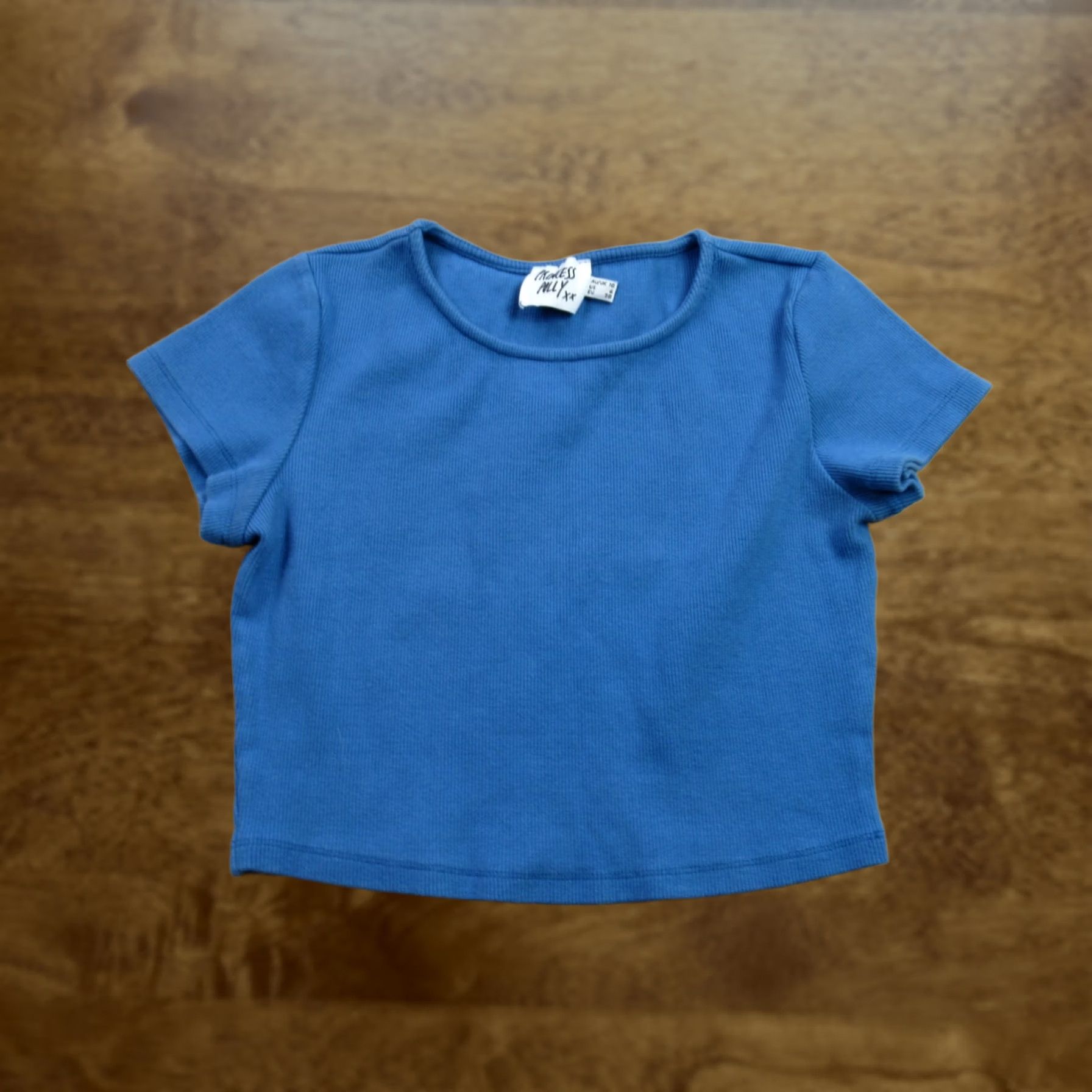 PRINCESS POLLY Princess Polly Shirt Womens 6 Short Sleeve Crew Neck Pullover Blue Casual Size M / US 6-8 / IT 42-44 - 1 Thumbnail