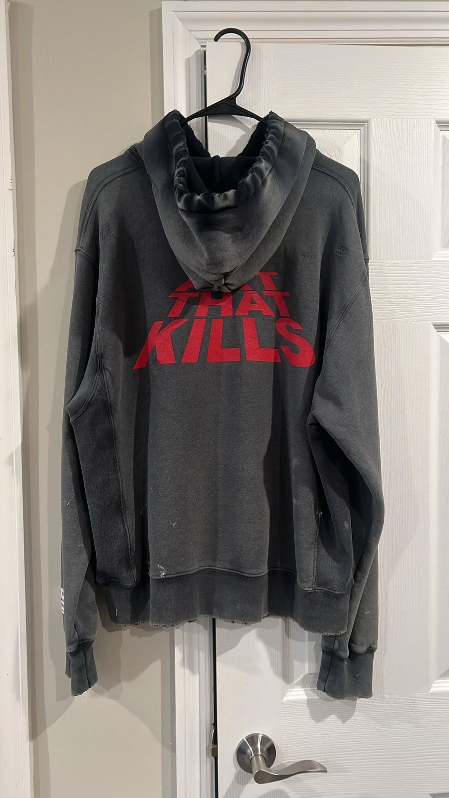 GALLERY DEPT.DISTRESSED ATK HOODIE Lサイズ GALLERY DEPT. ATK DISTRESSED LOGO HOODIE | FADED BLACK