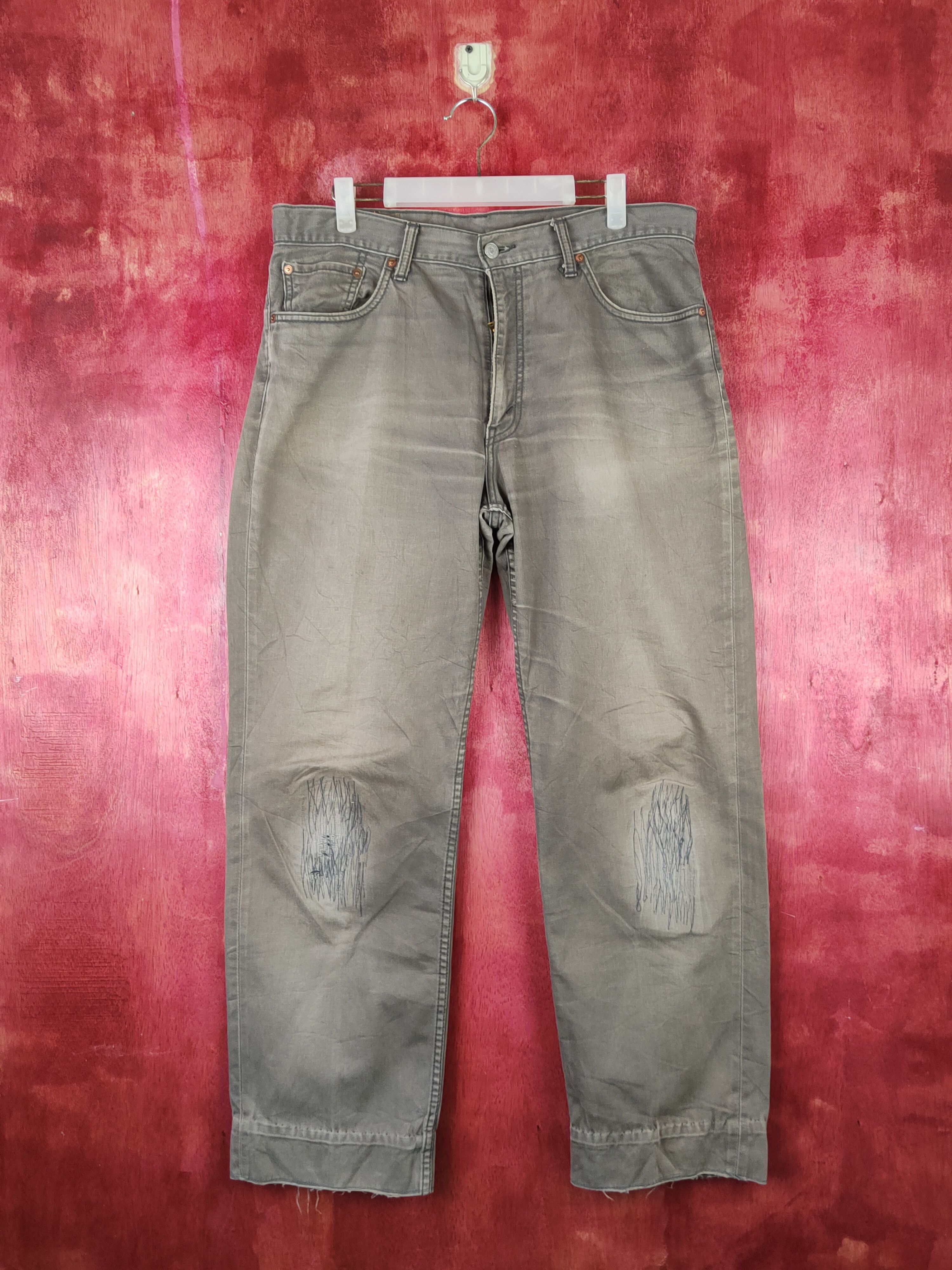 Japanese Brand 702 Levi's Olive Faded vintage ripped cargo Pants #S1433 Size US 36 / EU 52 - 1 Thumbnail