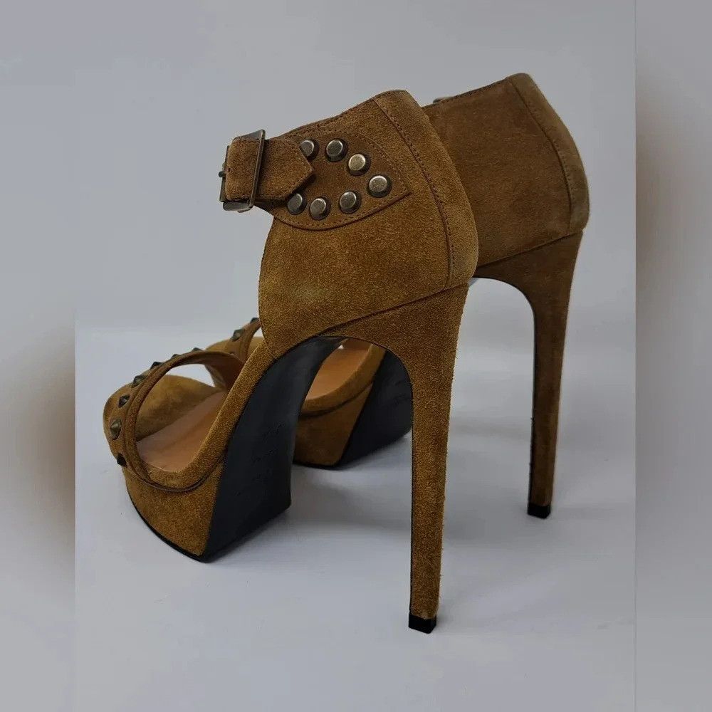 Saint Laurent Paris Saint Laurent Suede Ankle Strap Sandals Heels Buckle Metal Size US 7.5 / IT 37.5 - 9 Thumbnail