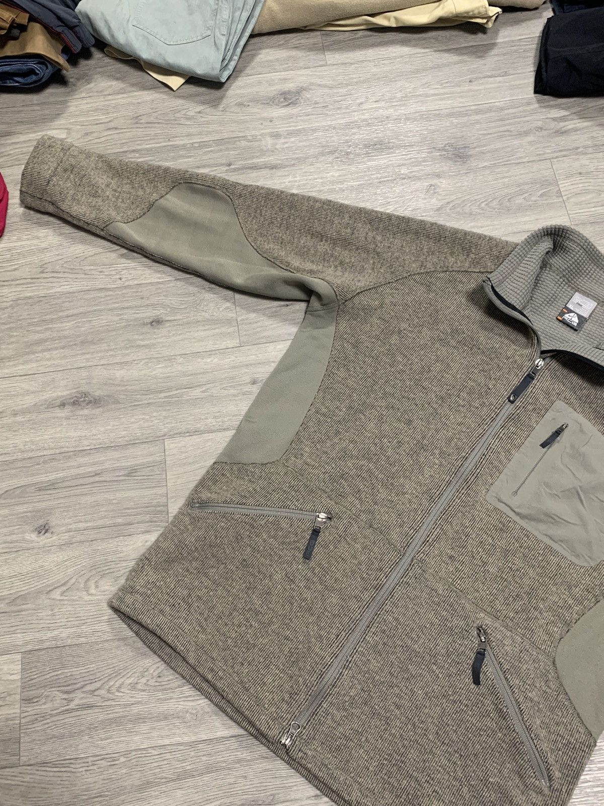 Vintage Nike ACG Waffle Fleece Jacket Brown/Grey XL Size US XL / EU 56 / 4 - 4 Thumbnail