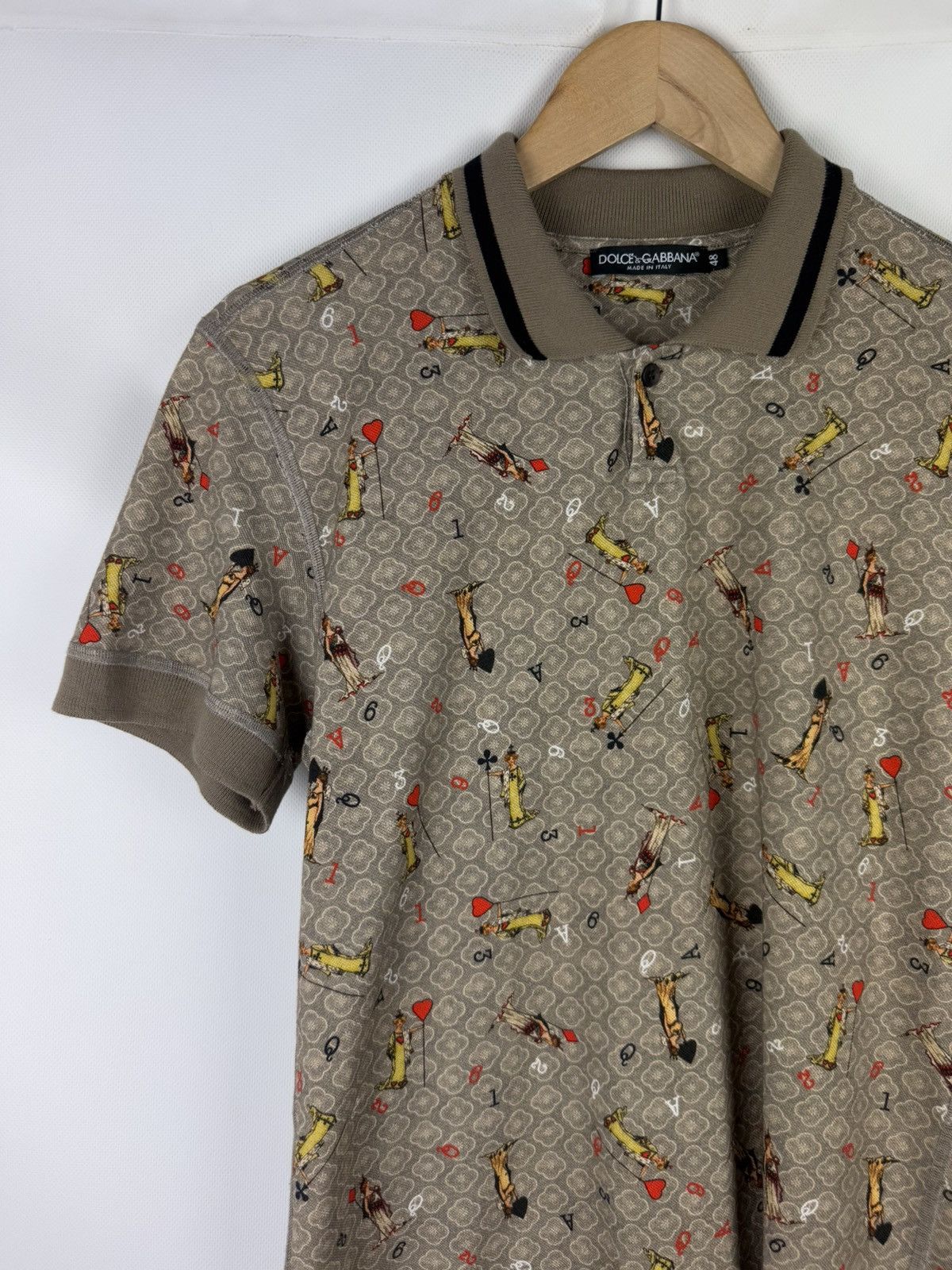 Dolce & Gabbana D&G Playing Cards Overprinted Short Sleeve Polo Shirt Size US M / EU 48-50 / 2 - 4 Thumbnail