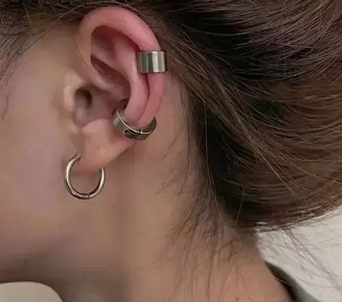 Other 3Pcs Punk Silver Color Ear Cuffs Size ONE SIZE - 3 Thumbnail