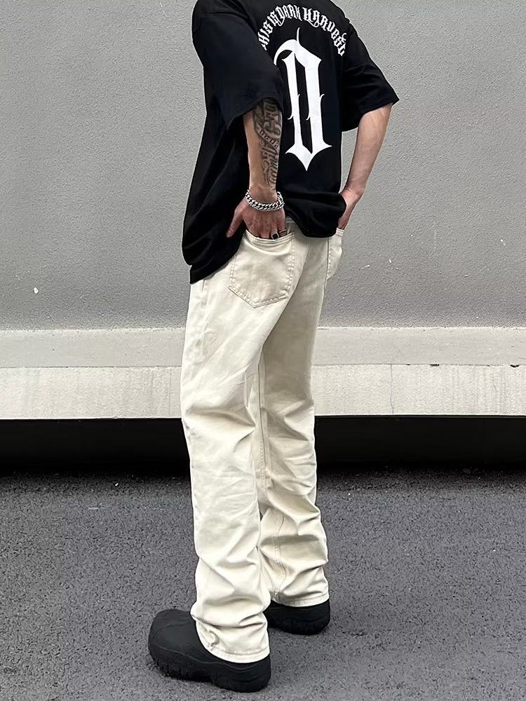 Japanese Brand × Jean High street washed loose flared casual versatile jeans Size US 32 / EU 48 - 3 Thumbnail