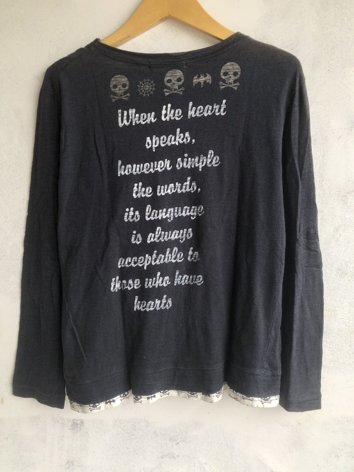 Beauty Beast Japan Poem Skull Double Layer Rock Punk Style Size US M / EU 48-50 / 2 - 2 Thumbnail