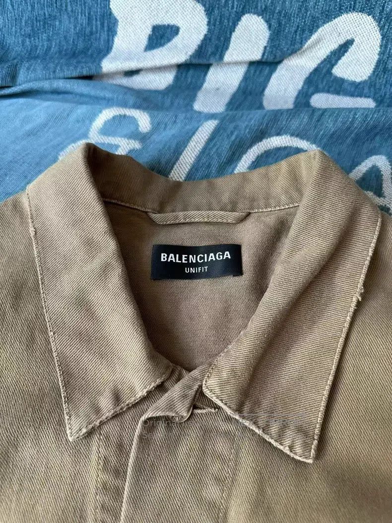 Balenciaga Balenciaga Brown Denim Jacket Size US M / EU 48-50 / 2 - 5 Thumbnail