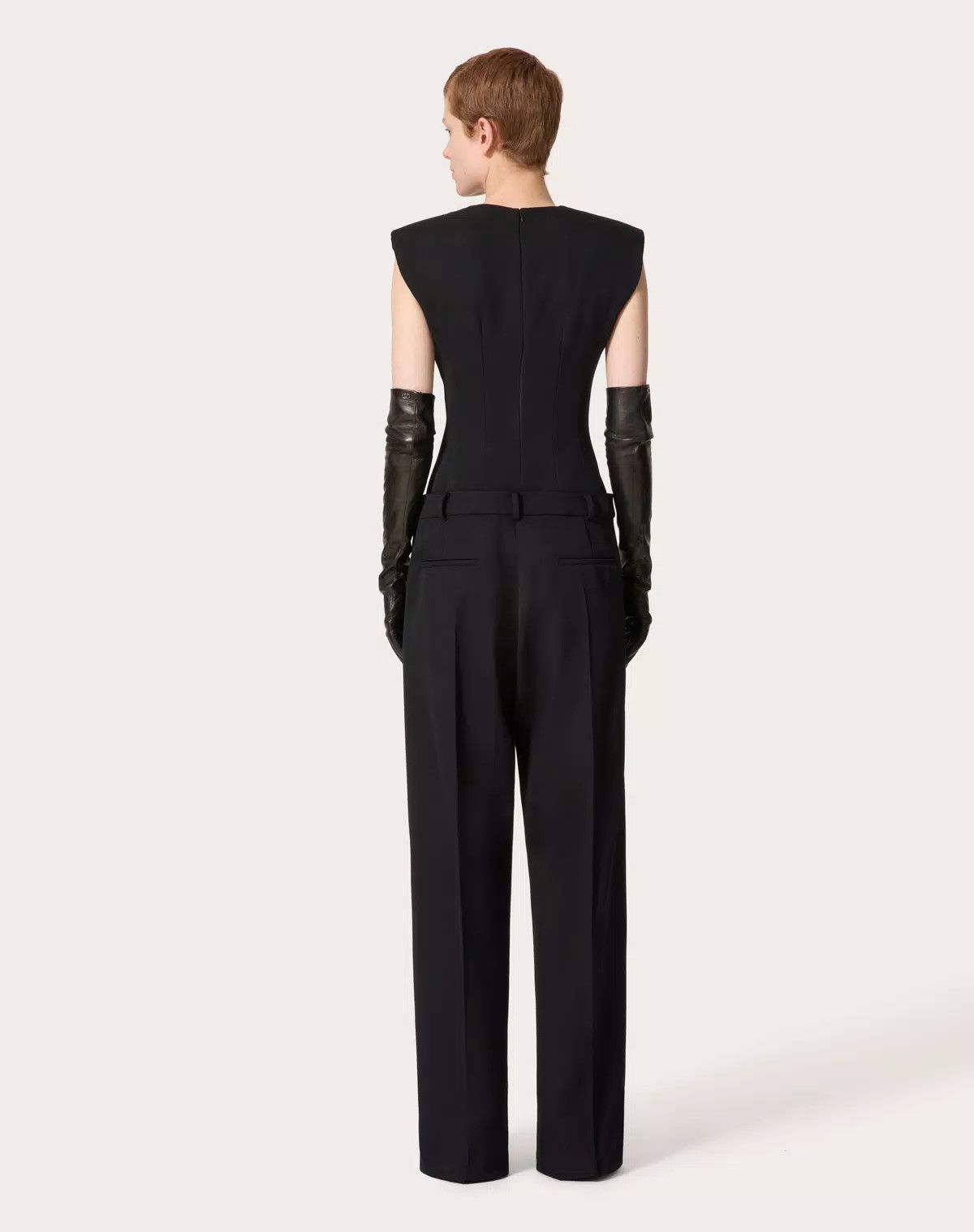 Valentino o1s1wg110426 Grisaille Jumpsuit in Nero Size 26" / US 2 / IT 38 - 6 Thumbnail