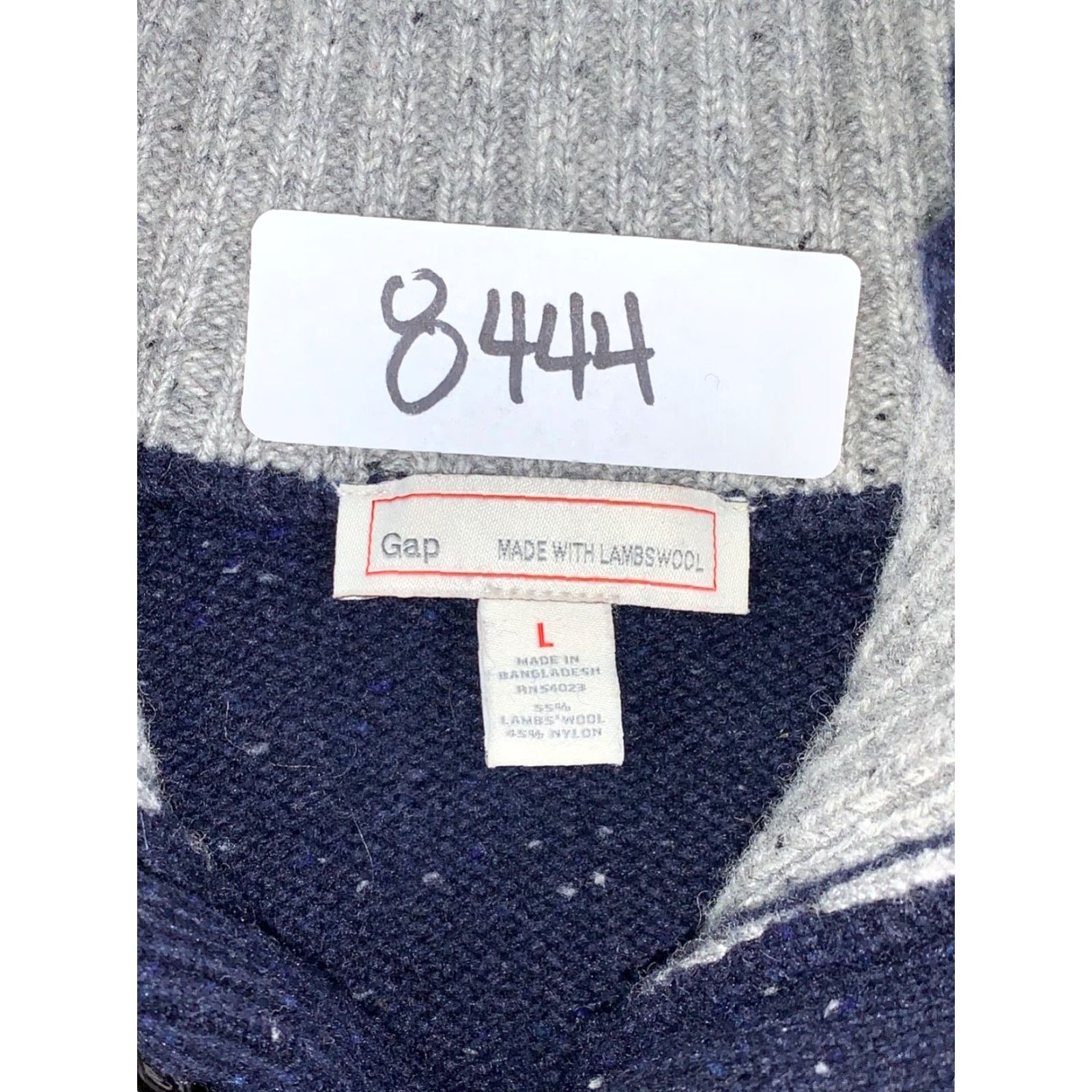 Gap Gap Pullover Sweater Mens L Blue button Lambswool Nylon Wool 1/4 Button Casual Classic Preppy Fall Winter Spring Denim? Size US L / EU 52-54 / 3 - 2 Thumbnail