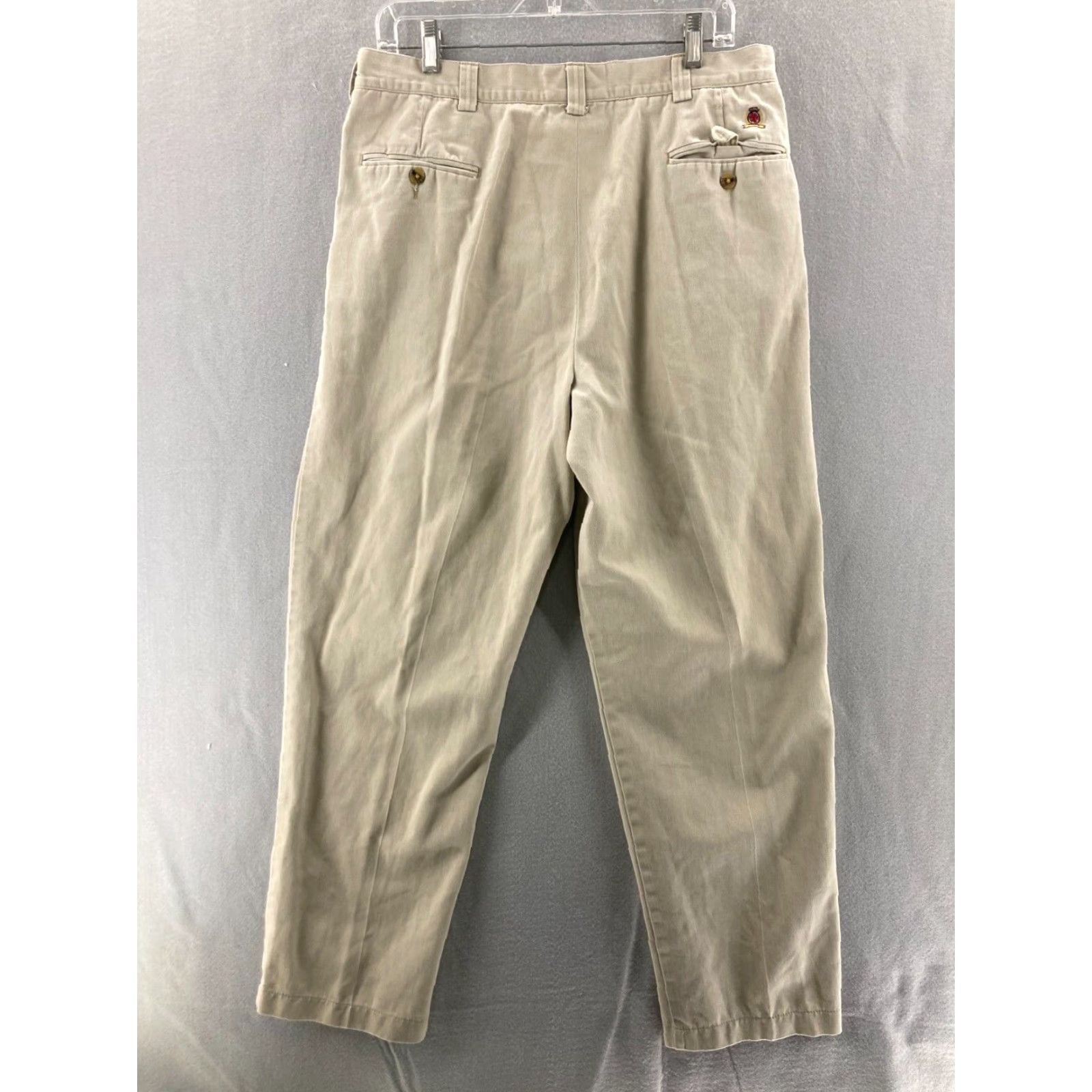 Tommy Hilfiger VINTAGE Tommy Hilfiger Pants 90s USA Casual Khakis Mens 36x32 Beige Flat Front Regular Size US 36 / EU 52 - 6 Thumbnail
