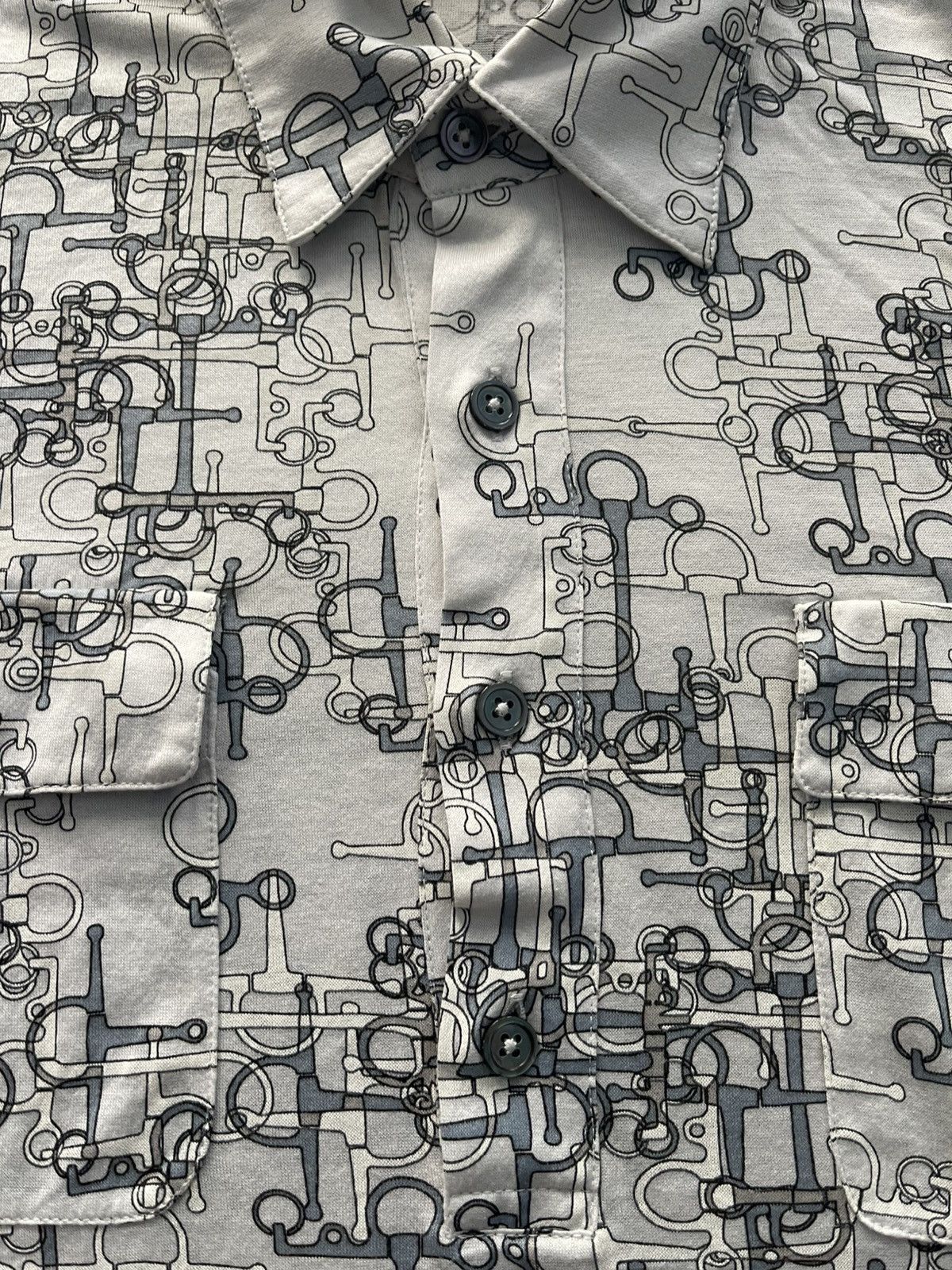 Hermes VINTAGE HERMES BUTTON UP SHIRT CHAIN PATTERN VERY RARE Size US S / EU 44-46 / 1 - 6 Thumbnail