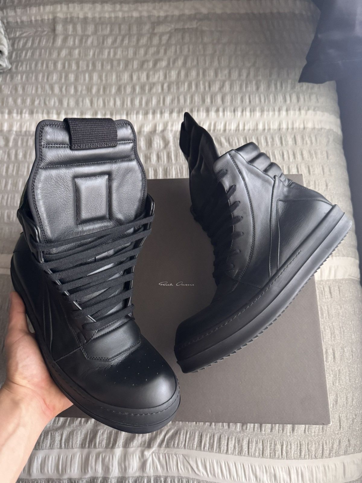 Rick Owens Rick Owens Triple Black Geobaskets Size US 8 / EU 41 - 1 Thumbnail