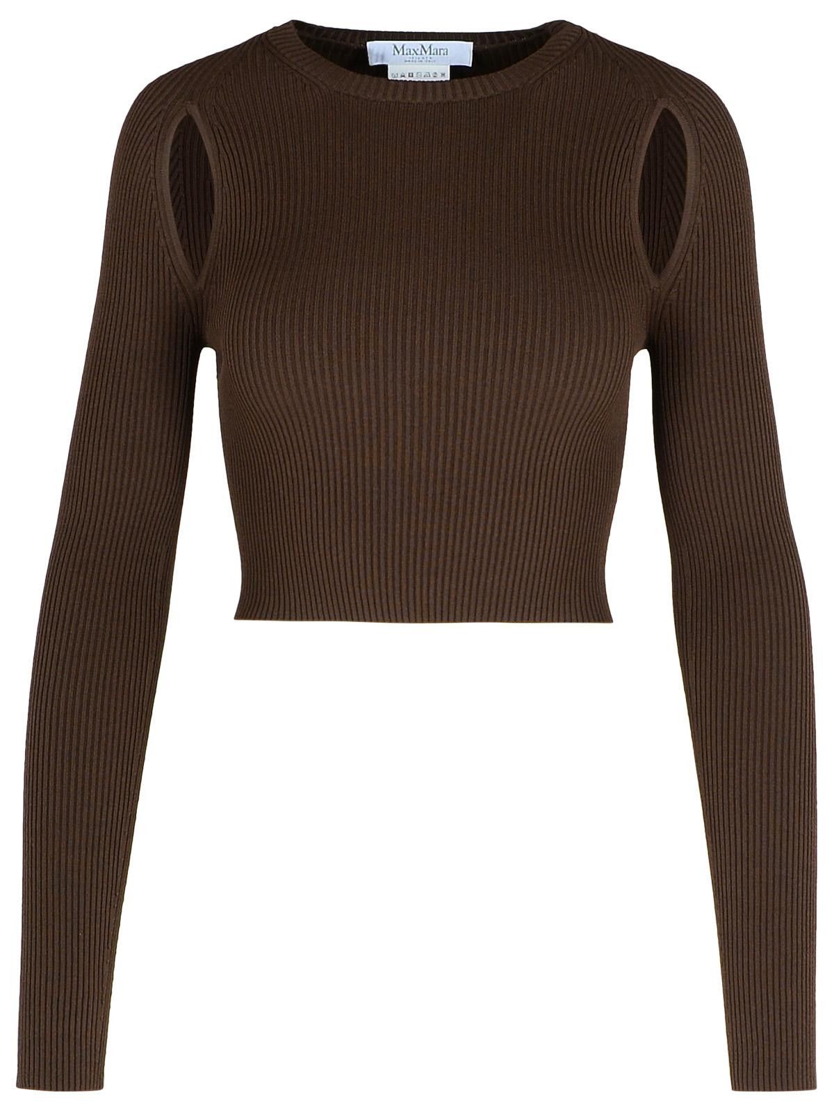 Max Mara MAX MARA 'Ala' Brown Viscose Blend Sweater Size L / US 10 / IT 46 - 1 Thumbnail