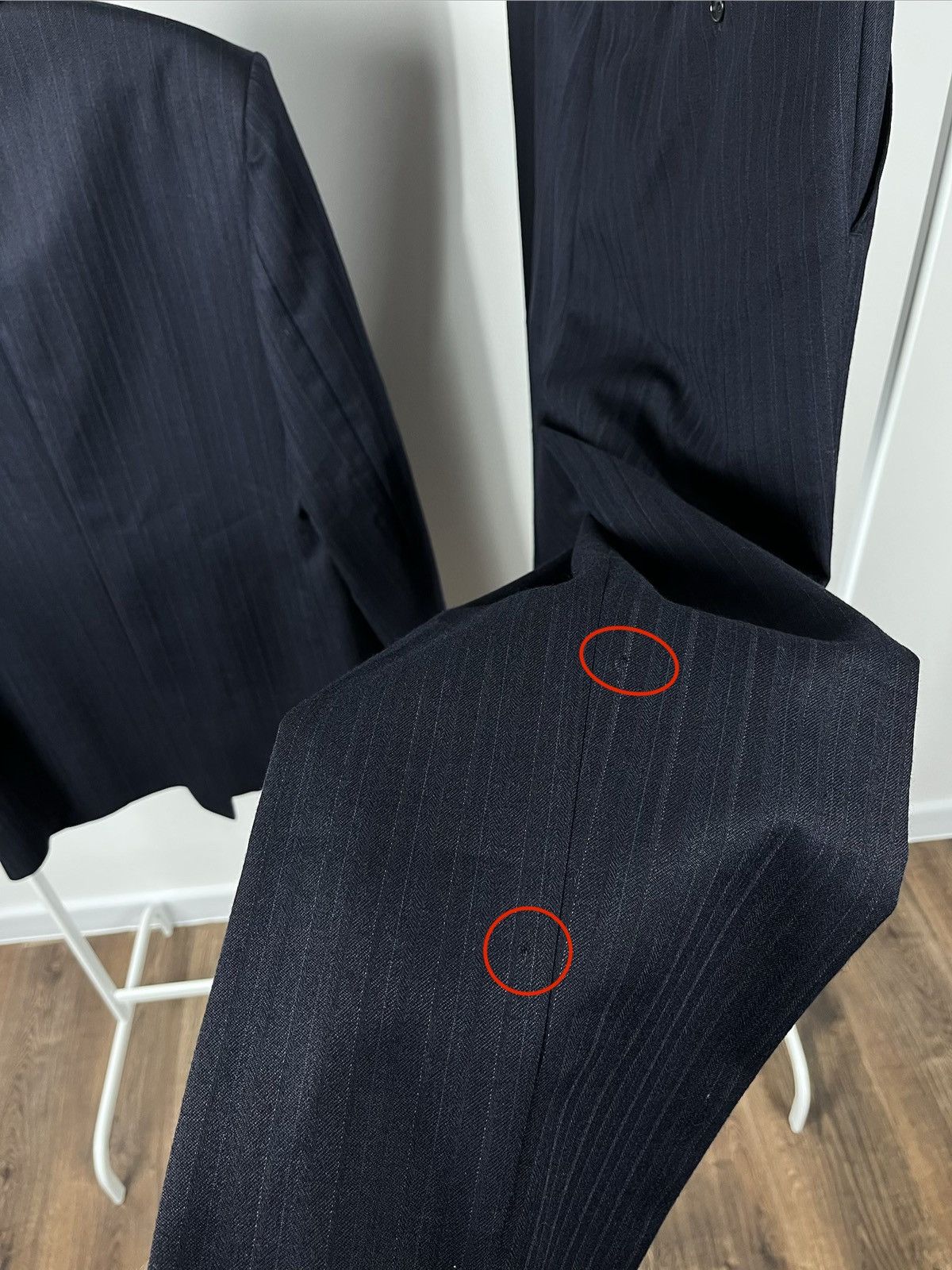 Other Vintage Wool Double-Breasted Suit Jacket Two-Piece Navy Size 40R - 12 Thumbnail