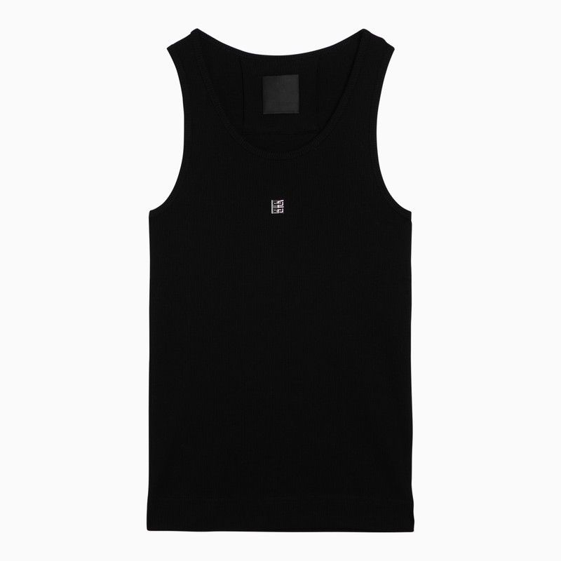 image of Givenchy Black Cotton Tank Top With Logo, Women's (Size Small)