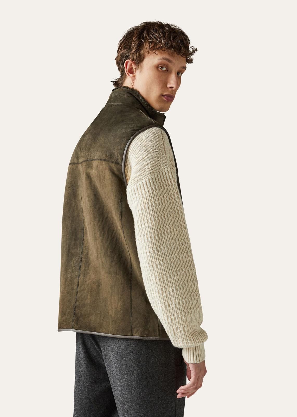 Loro Piana o1srvl11e1224 Shearling Marlin Vest in Green Size US M / EU 48-50 / 2 - 5 Thumbnail