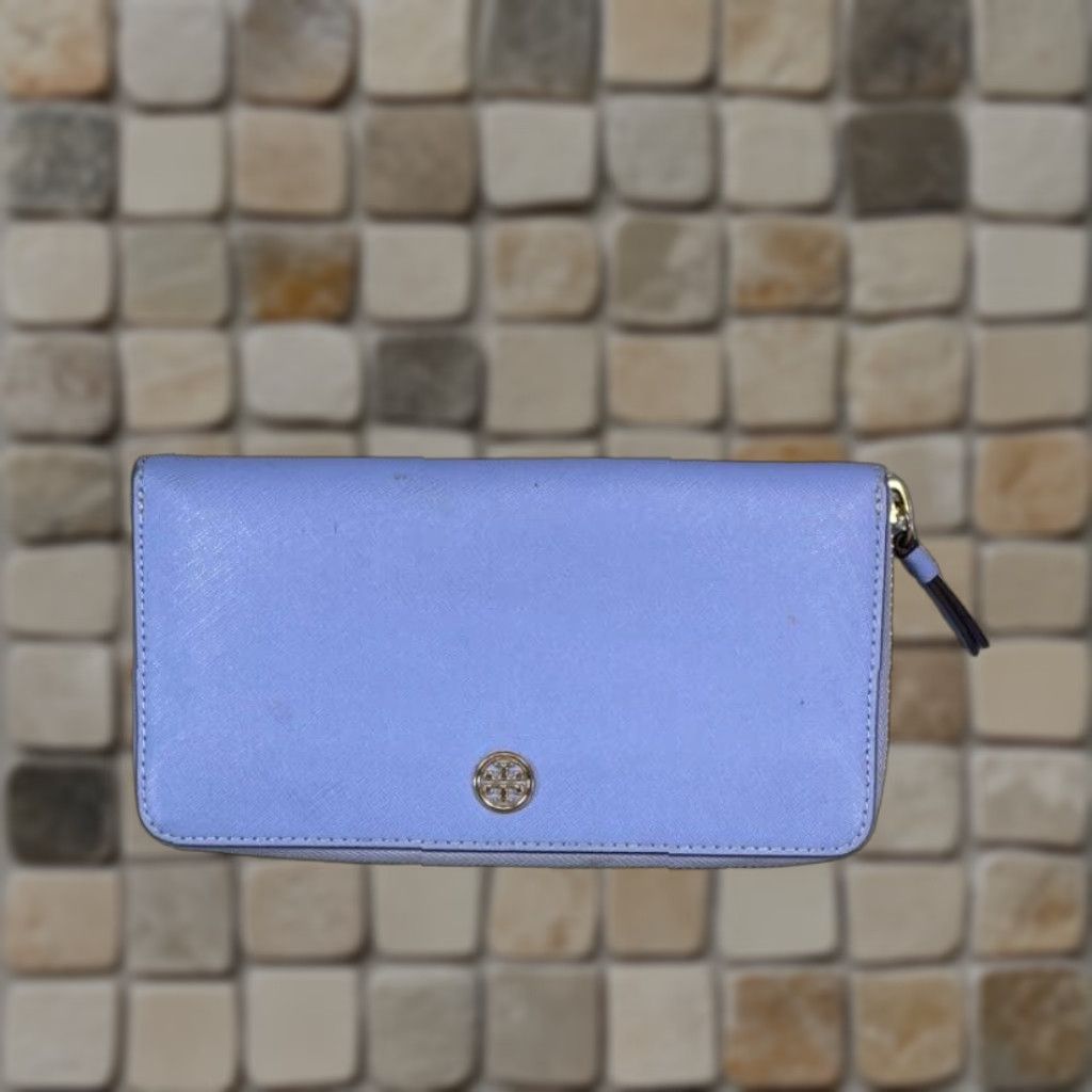 Tory Burch VINTAGE Tory Burch Wallet Womens Blue Leather Wristlet Inner Pocket Hand Card Credit Leather Wallet Size ONE SIZE - 1 Thumbnail
